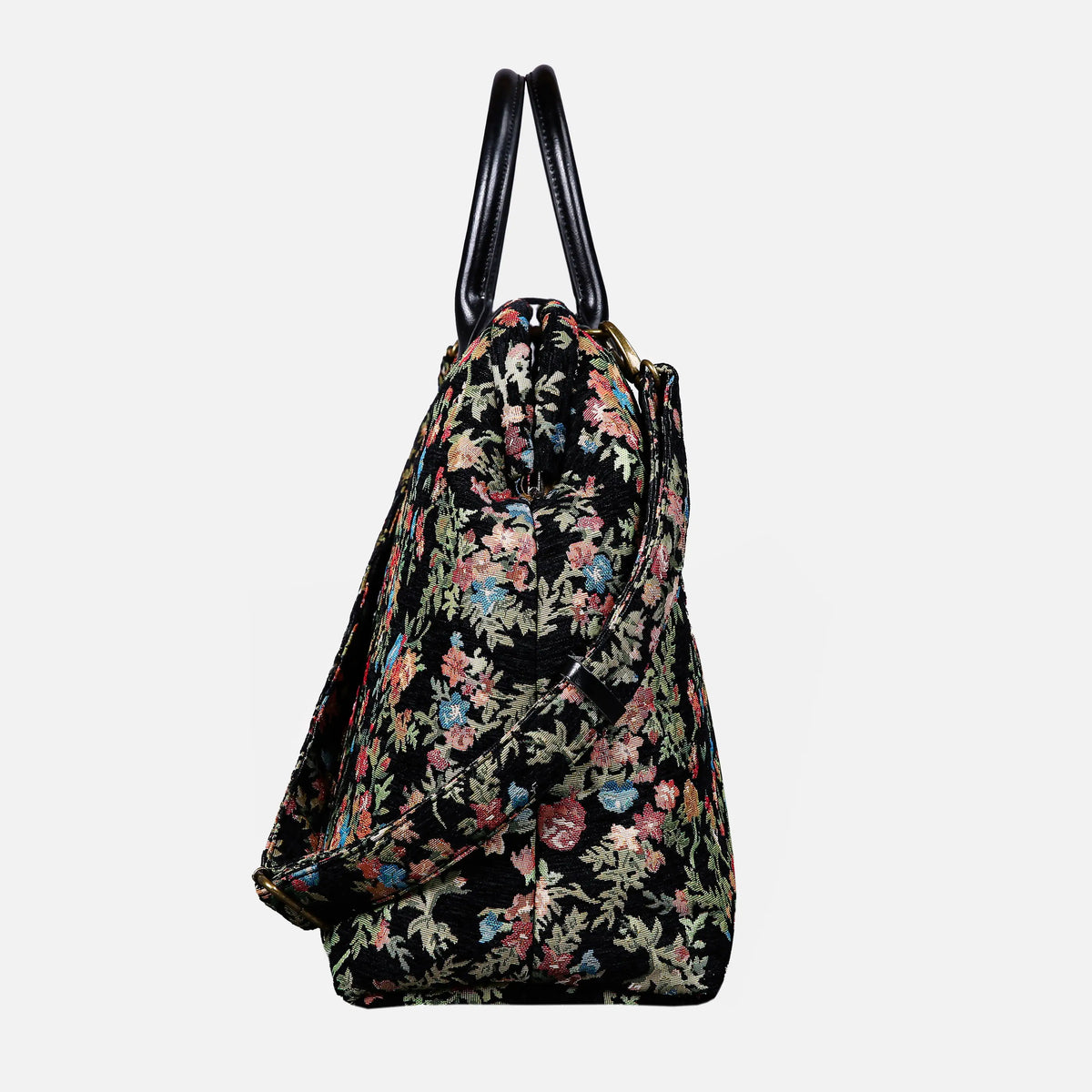 Spring Valley Black Mary Poppins Weekender Carpetbag of America side