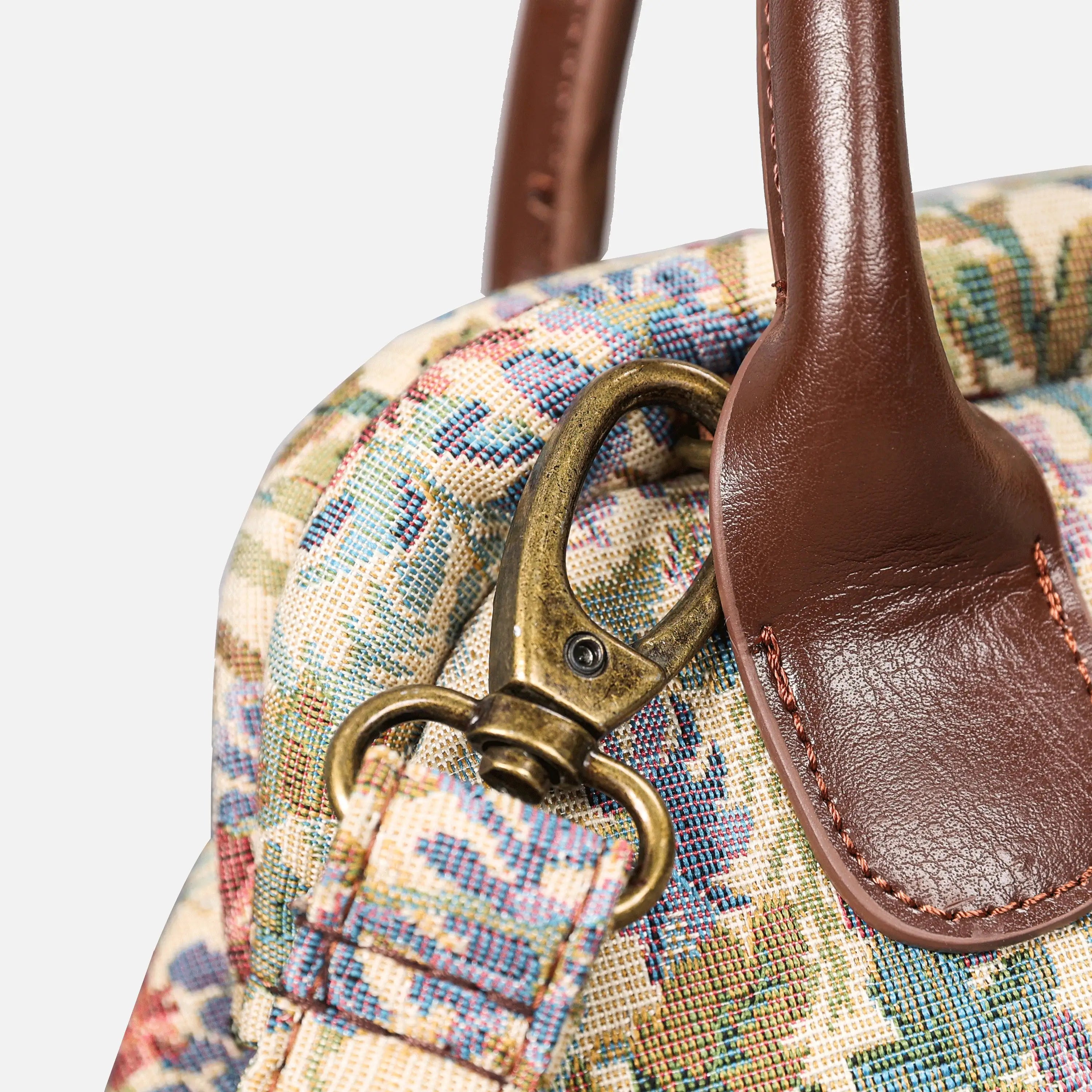 Spring Valley Mint Carpet Satchel carpet bag MCW Handmade of America buckle