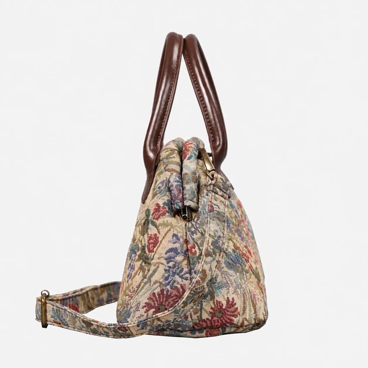 Spring Valley Mint Carpet Satchel carpet bag MCW Handmade of America side