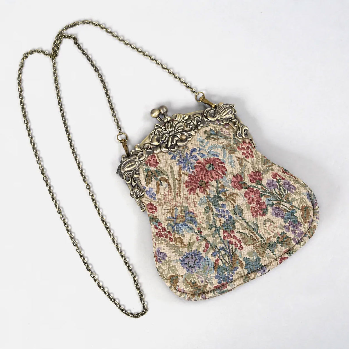 Spring Valley Mint Chatelaine Purse Large carpet bag of America with long chain