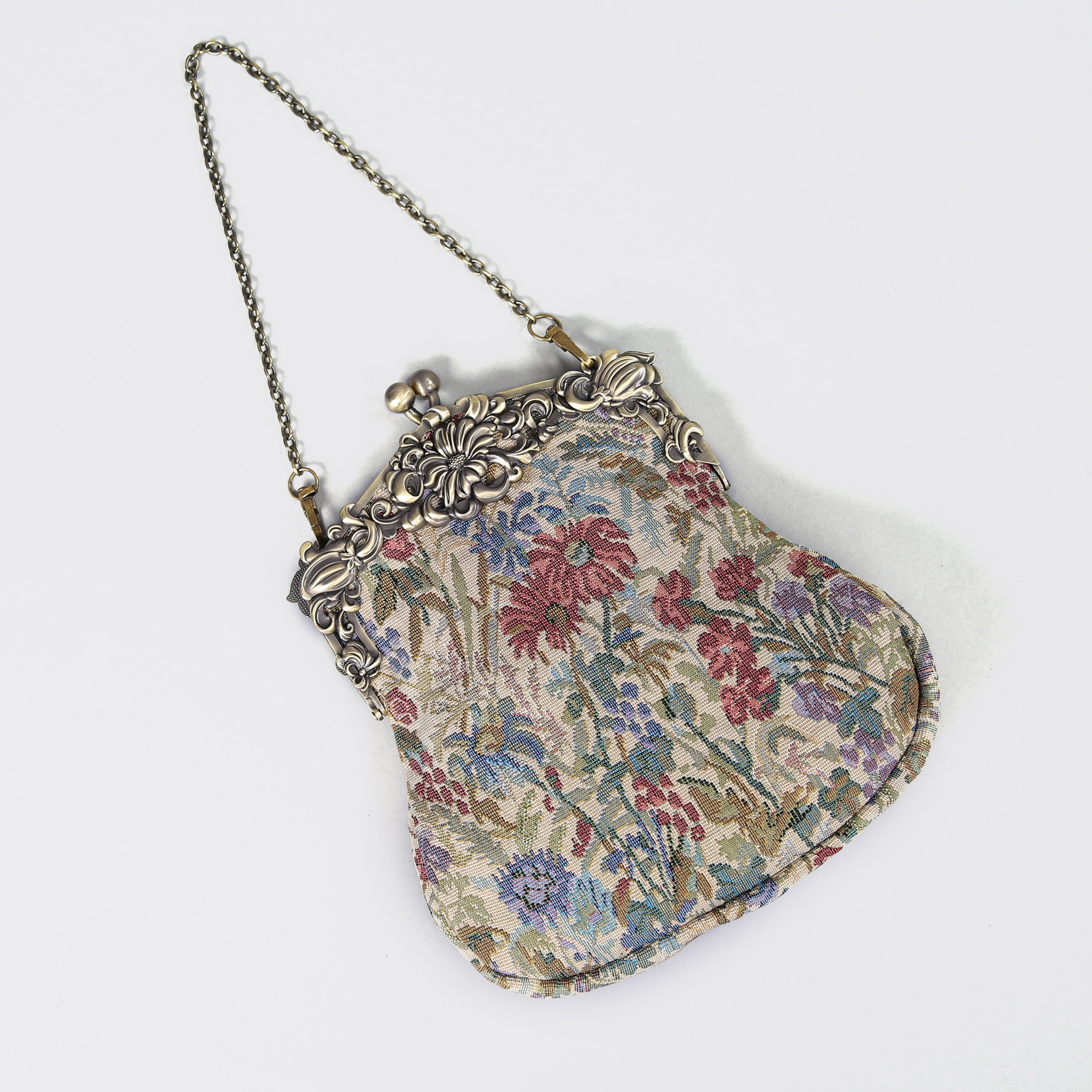 Spring Valley Mint Chatelaine Purse Large carpet bag of America lay flat