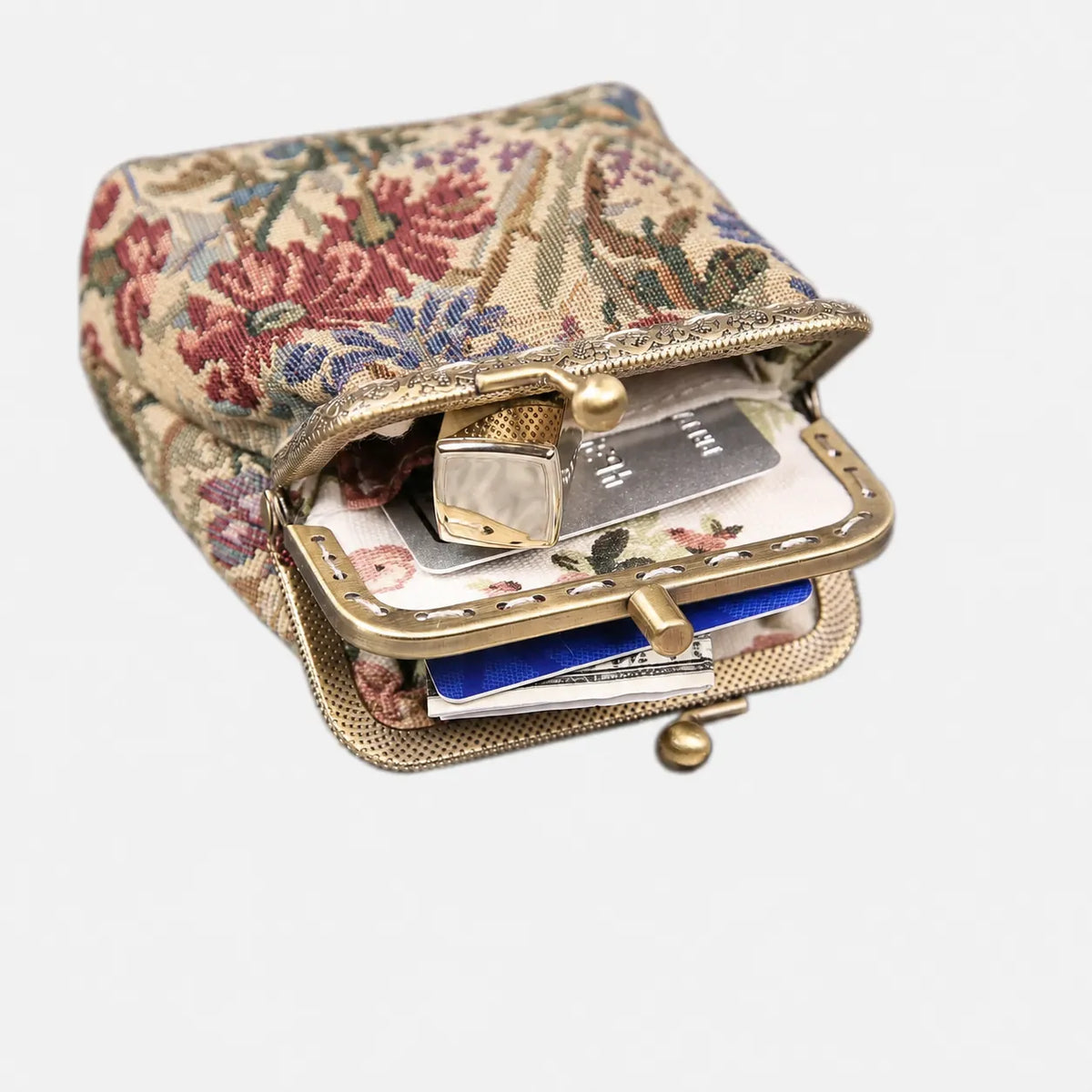 Spring Valley Double Kiss Clasp Coin Purse of America in use-4