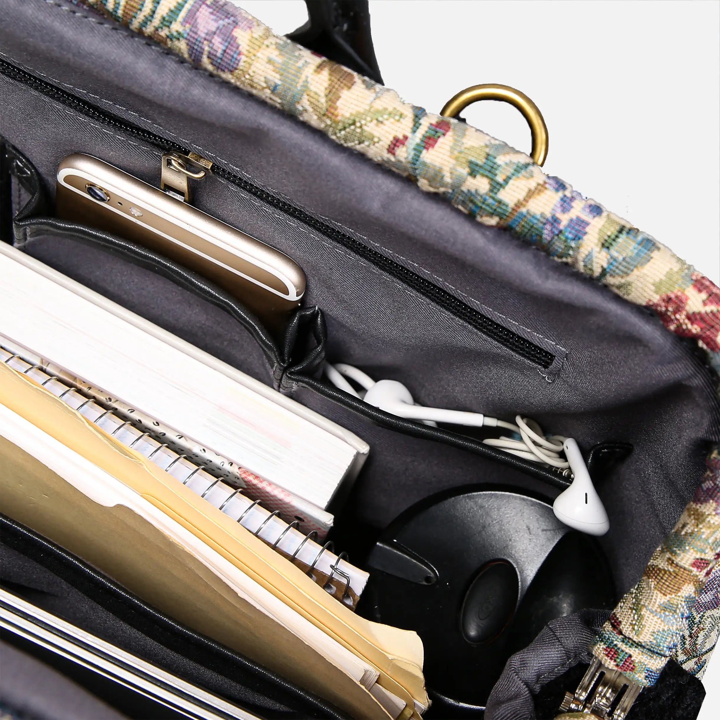 Spring Valley Mint Laptop Work Bag carpet bag of America inside details