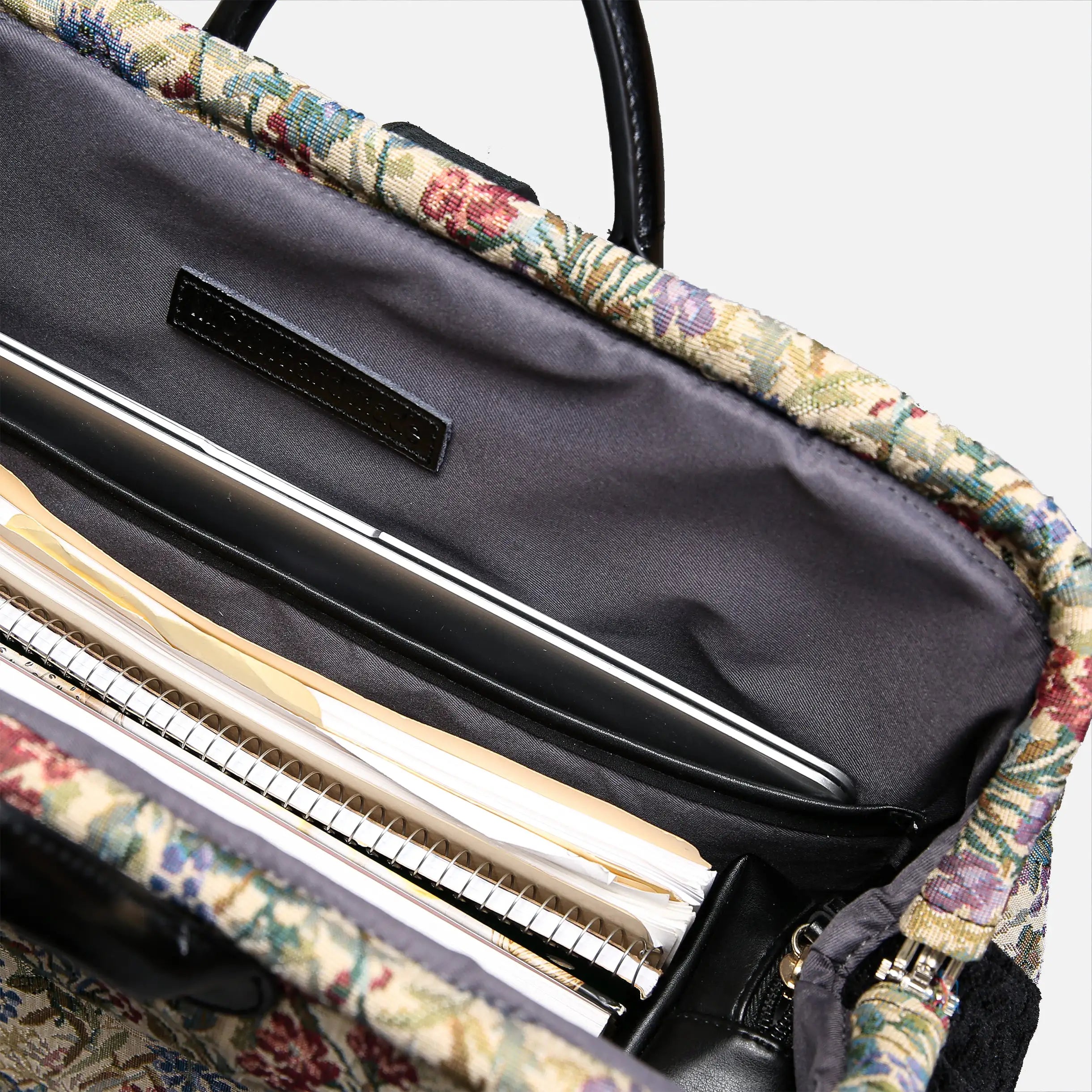 Spring Valley Mint Laptop Work Bag carpet bag of America 
inside details