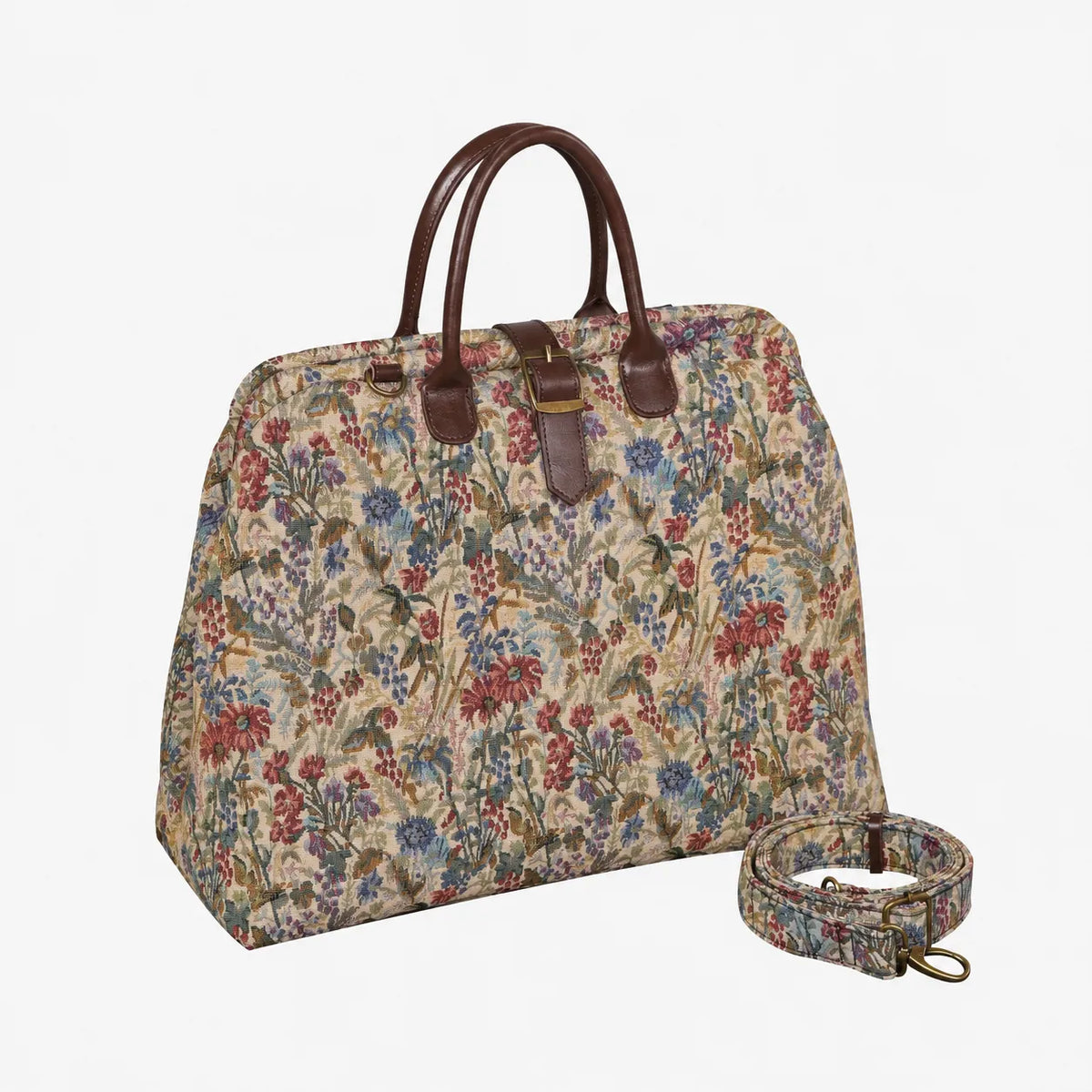 Spring Valley Mint Mary Poppins Weekender Carpetbag with shoulder strap