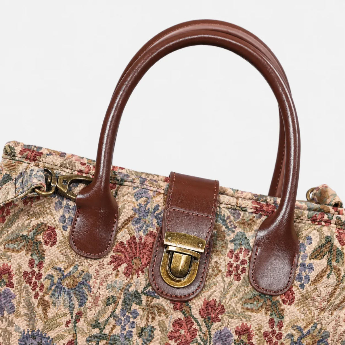 Spring Valley Mint Tuck Lock Carpet Satchel carpet bag MCW Handmade of America details