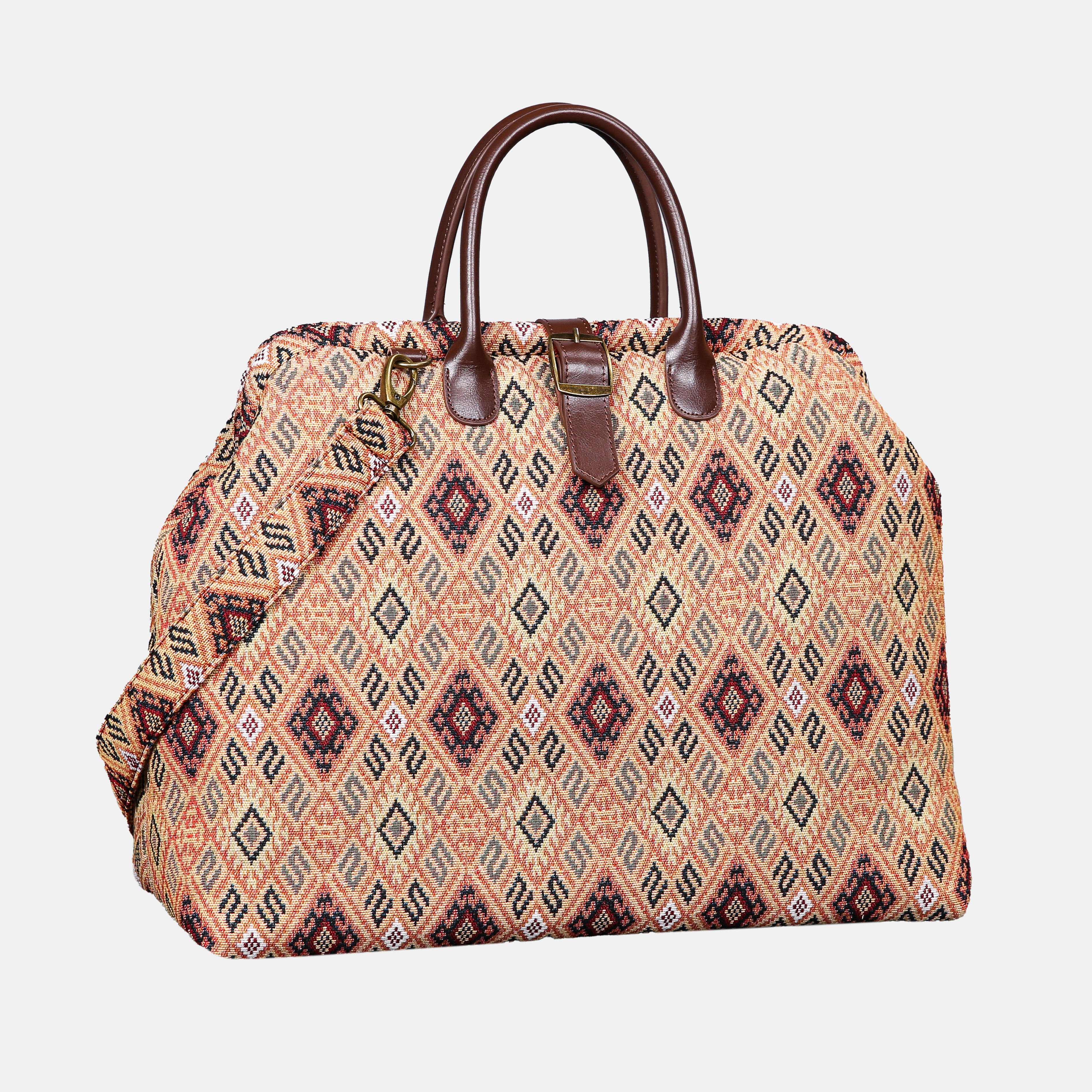 Batik Cocoa Mary Poppins Weekender carpet bag MCW Handmade-2