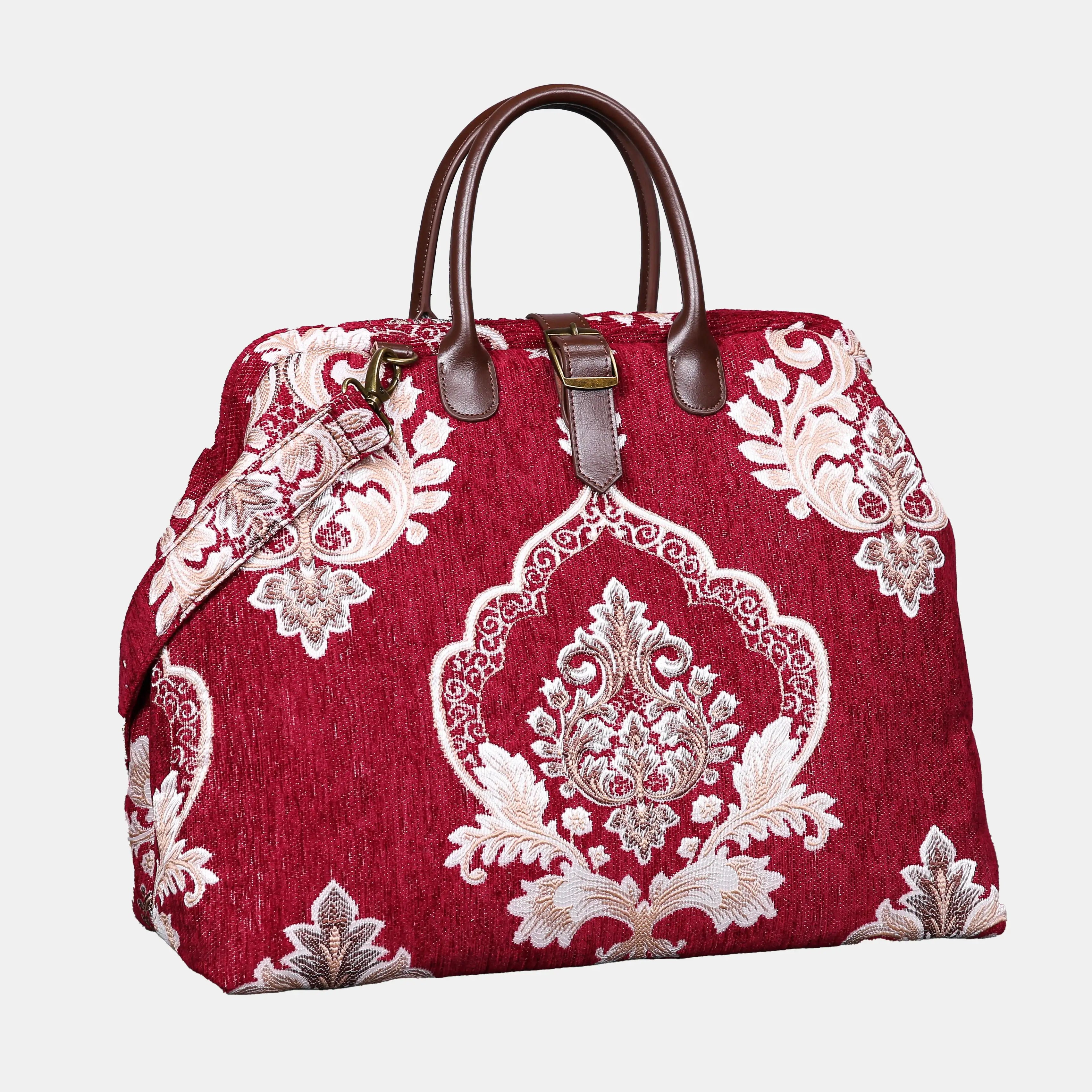 Inferriata Red Mary Poppins Weekender carpet bag MCW Handmade front