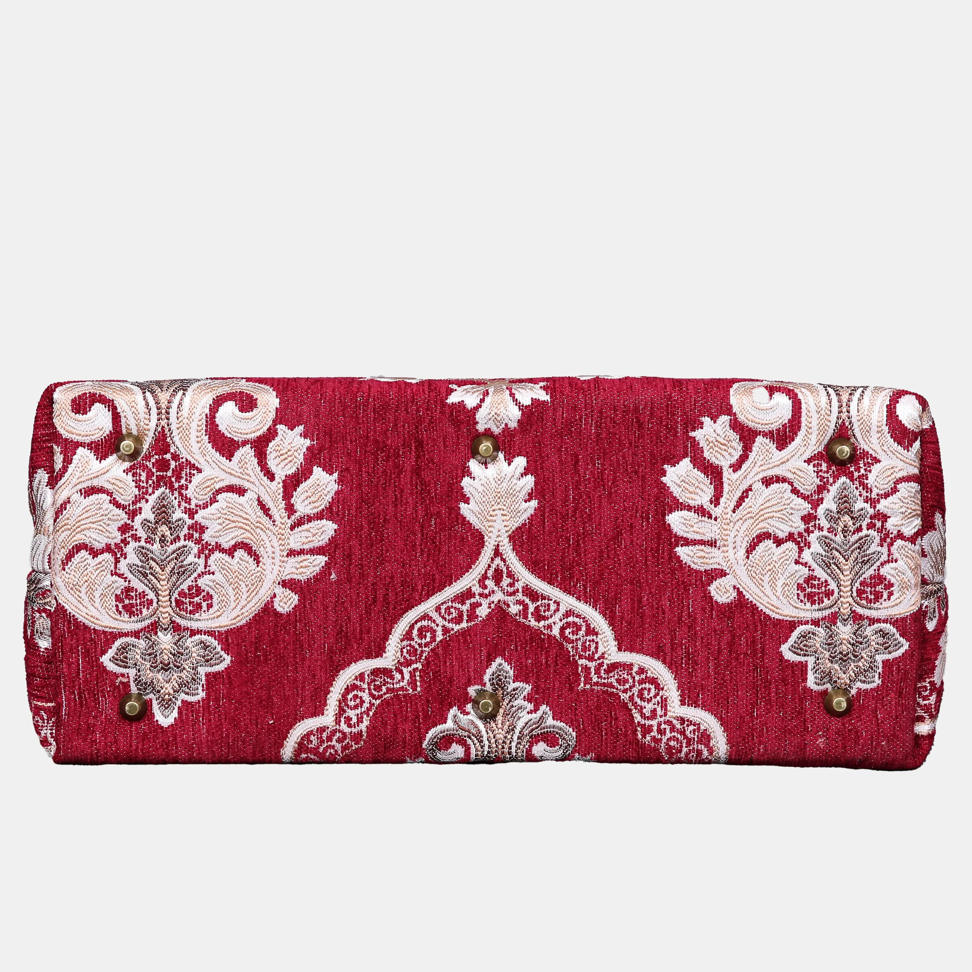 Inferriata Red Mary Poppins Weekender carpet bag MCW Handmade bottom
