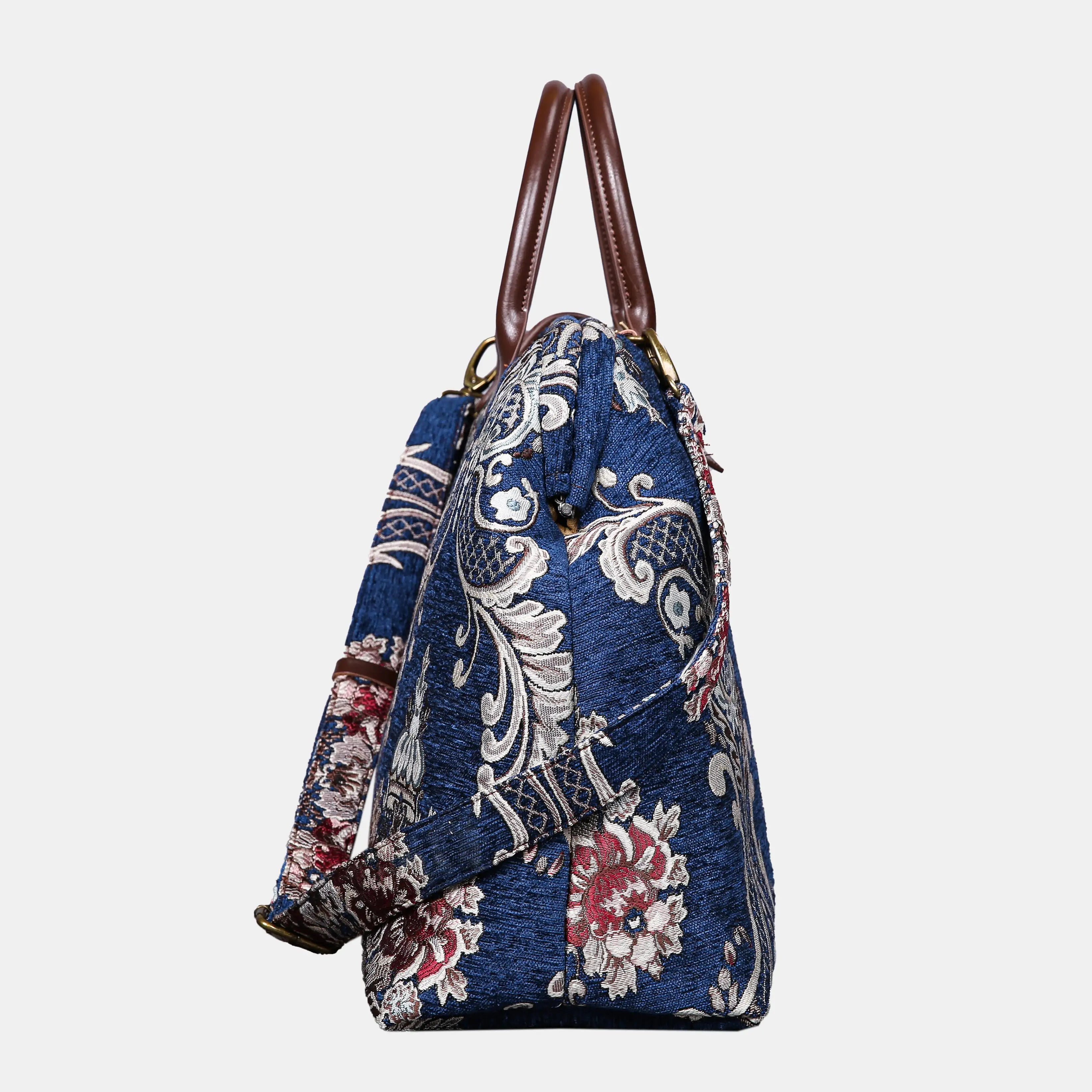 Griccia Blue Mary Poppins Weekender carpet bag MCW Handmade side