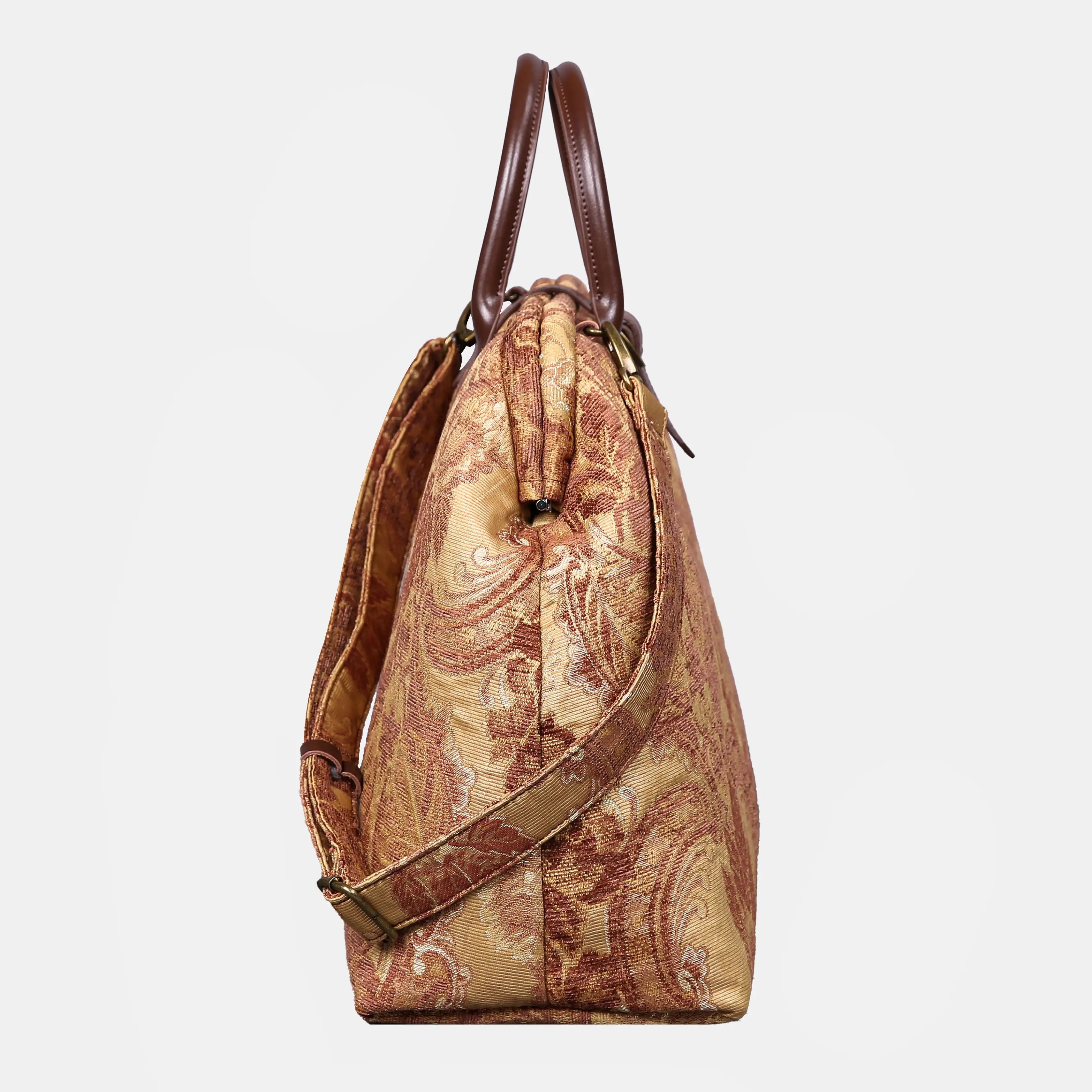 Floral Vintage Mary Poppins Weekender Carpetbag of America side