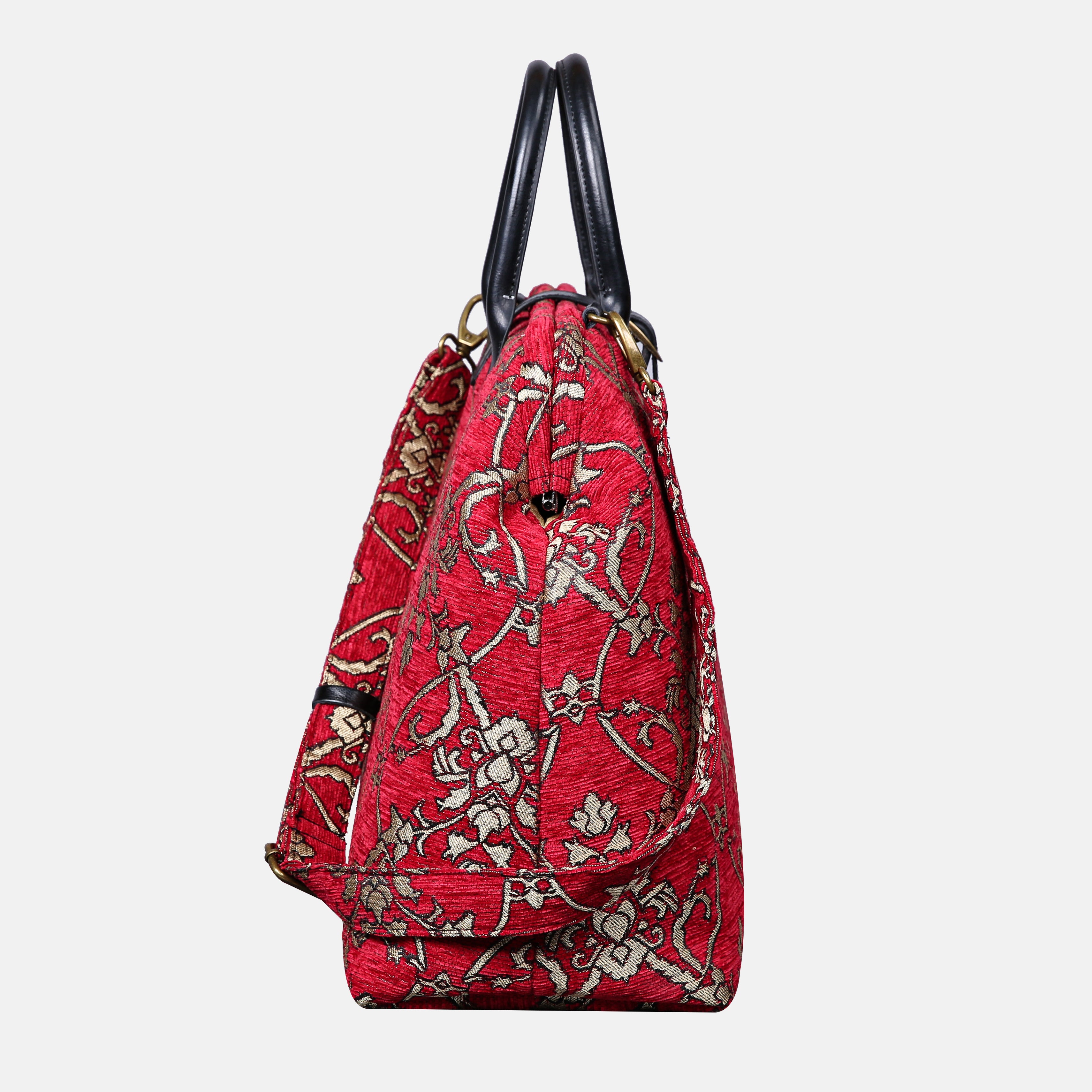 CARNABY Red Mary Poppins Weekender carpet bag MCW Handmade-2