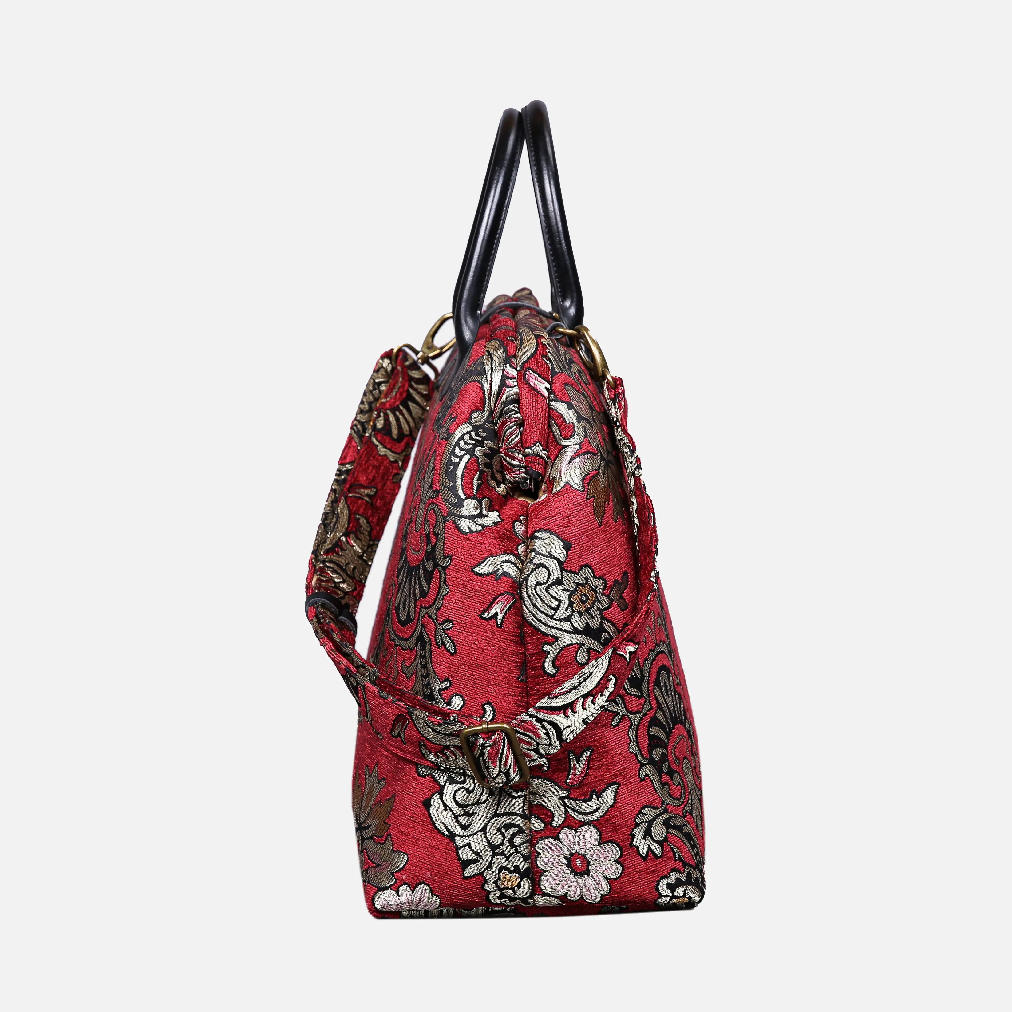 Griccia Red Mary Poppins Weekender Carpetbag of America side