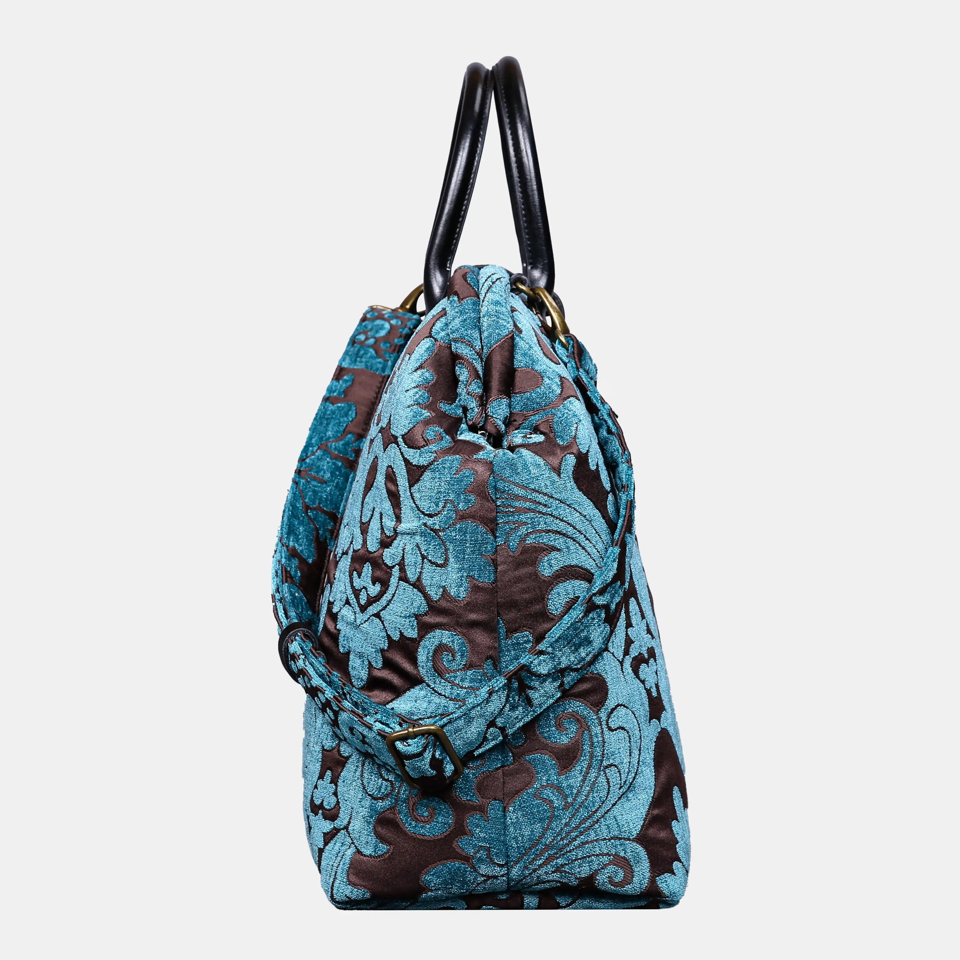 Queen Azure Blue Mary Poppins Weekender Carpetbag of America side