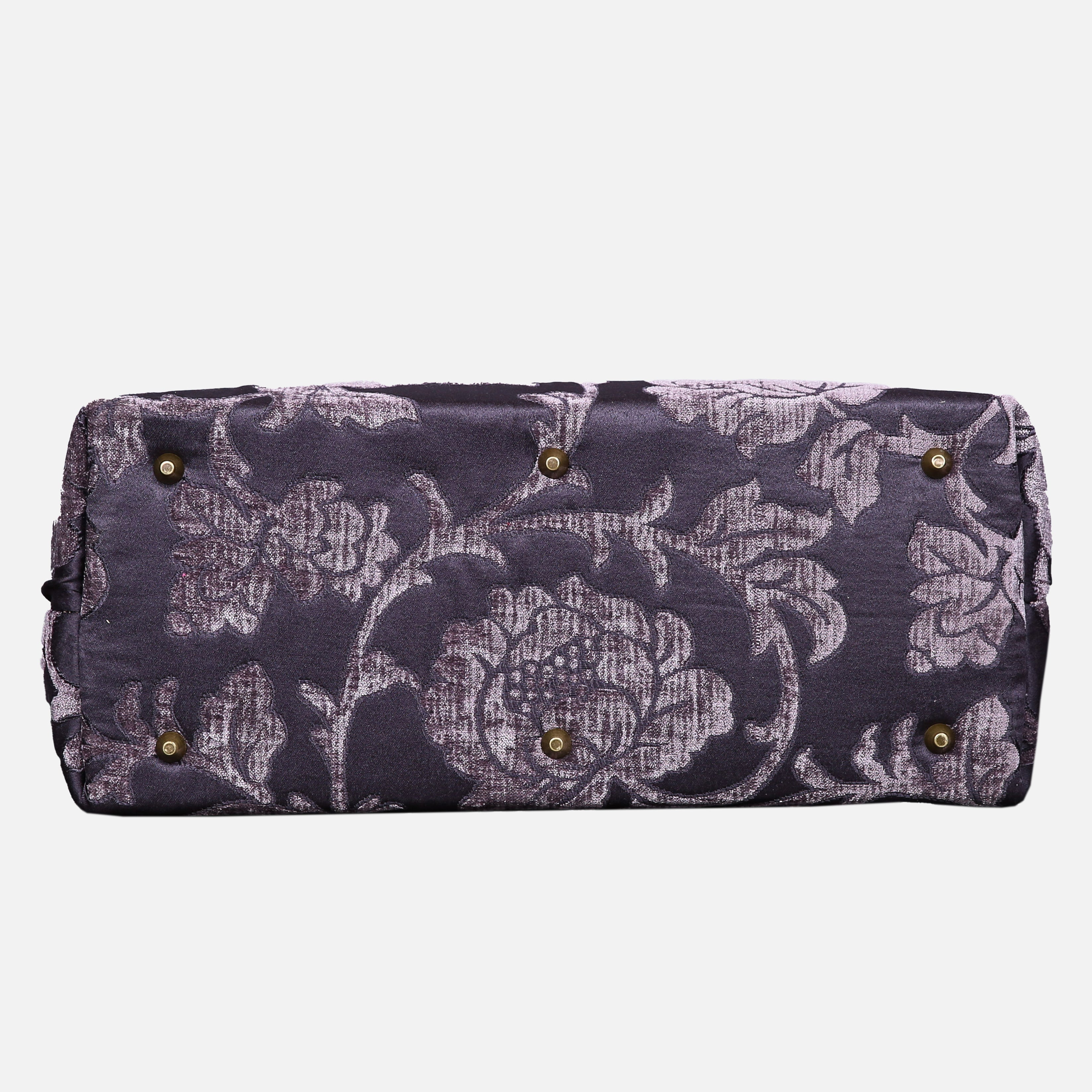 Floral Brocade Purple Mary Poppins Weekender carpet bag MCW Handmade-4