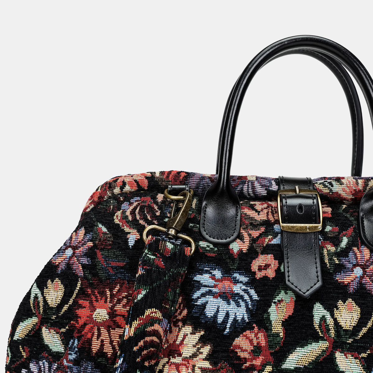 Colorful Cosmos Mary Poppins Weekender Carpetbag of America details