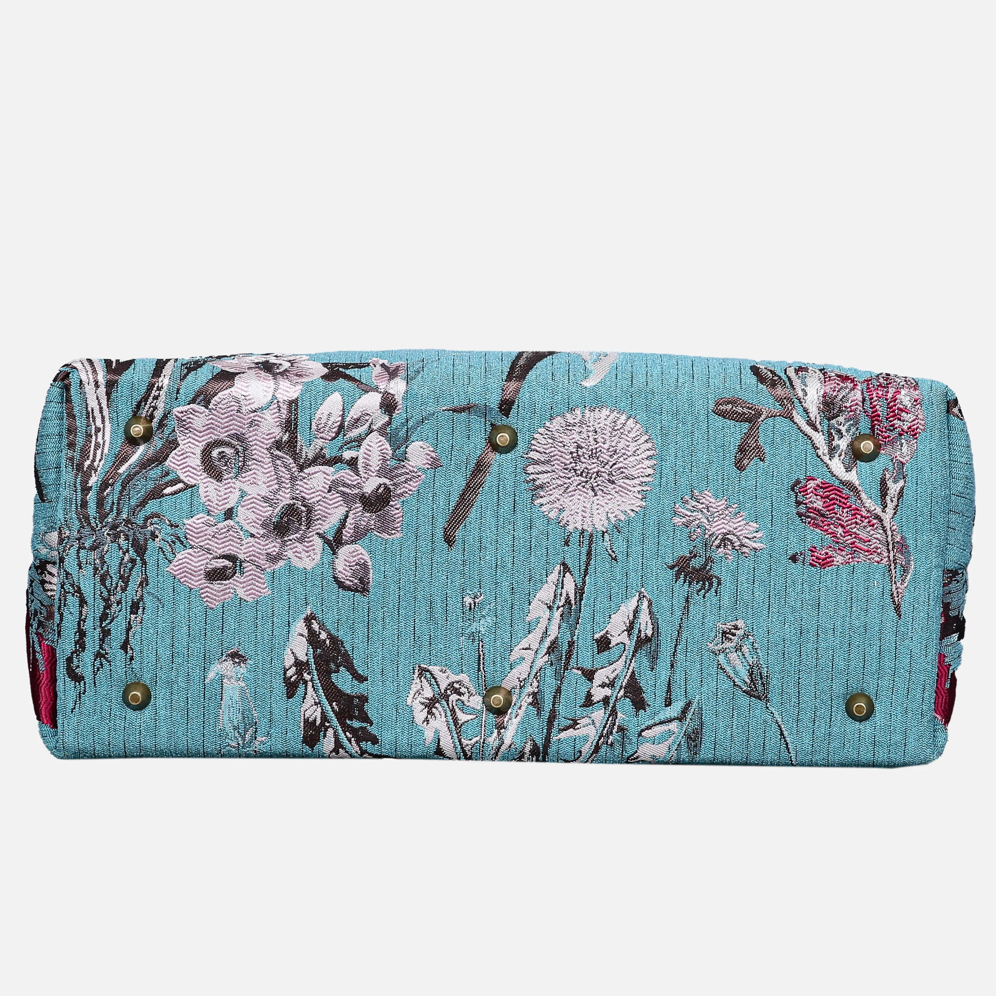 Jasmine Teal Mary Poppins Weekender Carpetbag of America bottom
