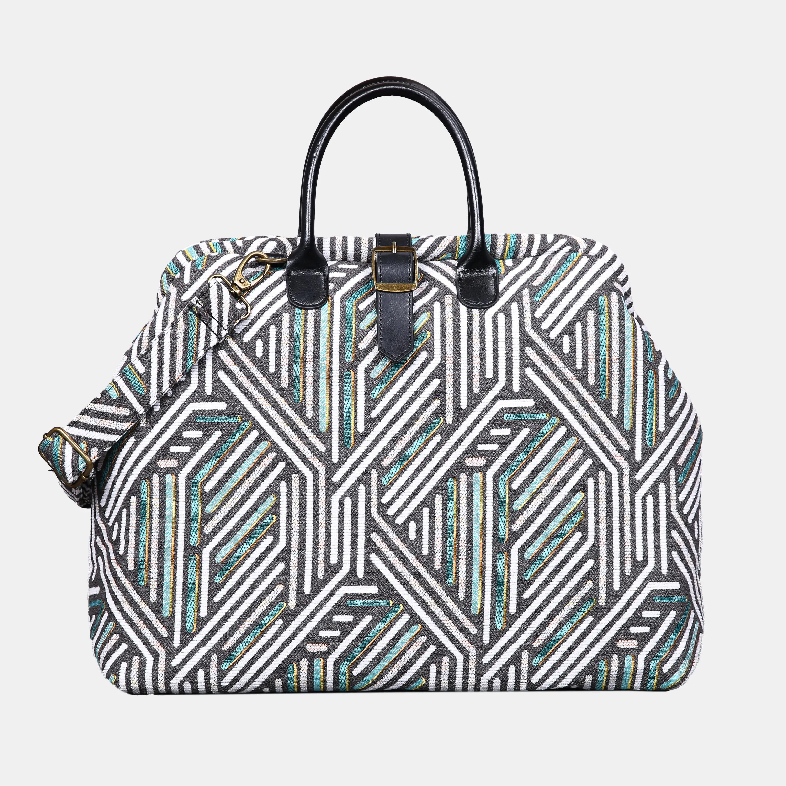 Geometric Green Mary Poppins Weekender Carpetbag of America main