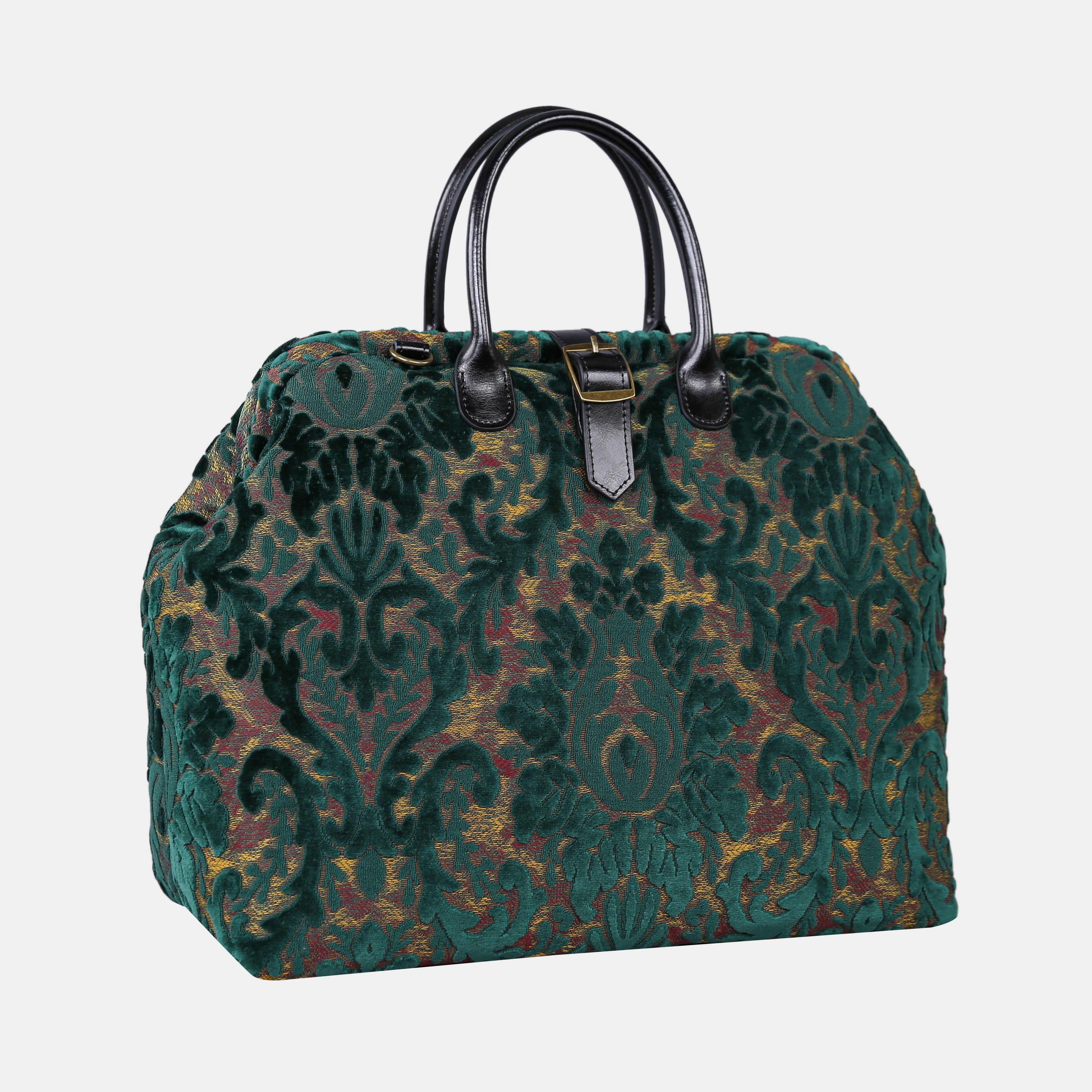 Burnout Velvet Jade Green Carpet Handbag Weekender