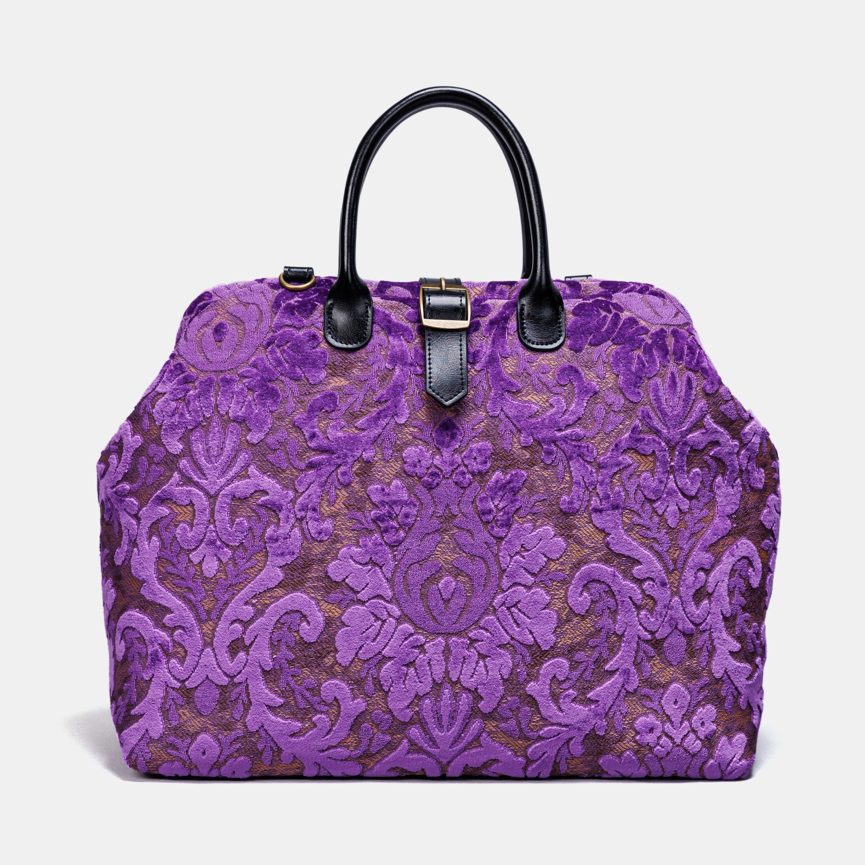 Burnout Velvet Purple Mary Poppins Weekender carpet bag MCW Handmade