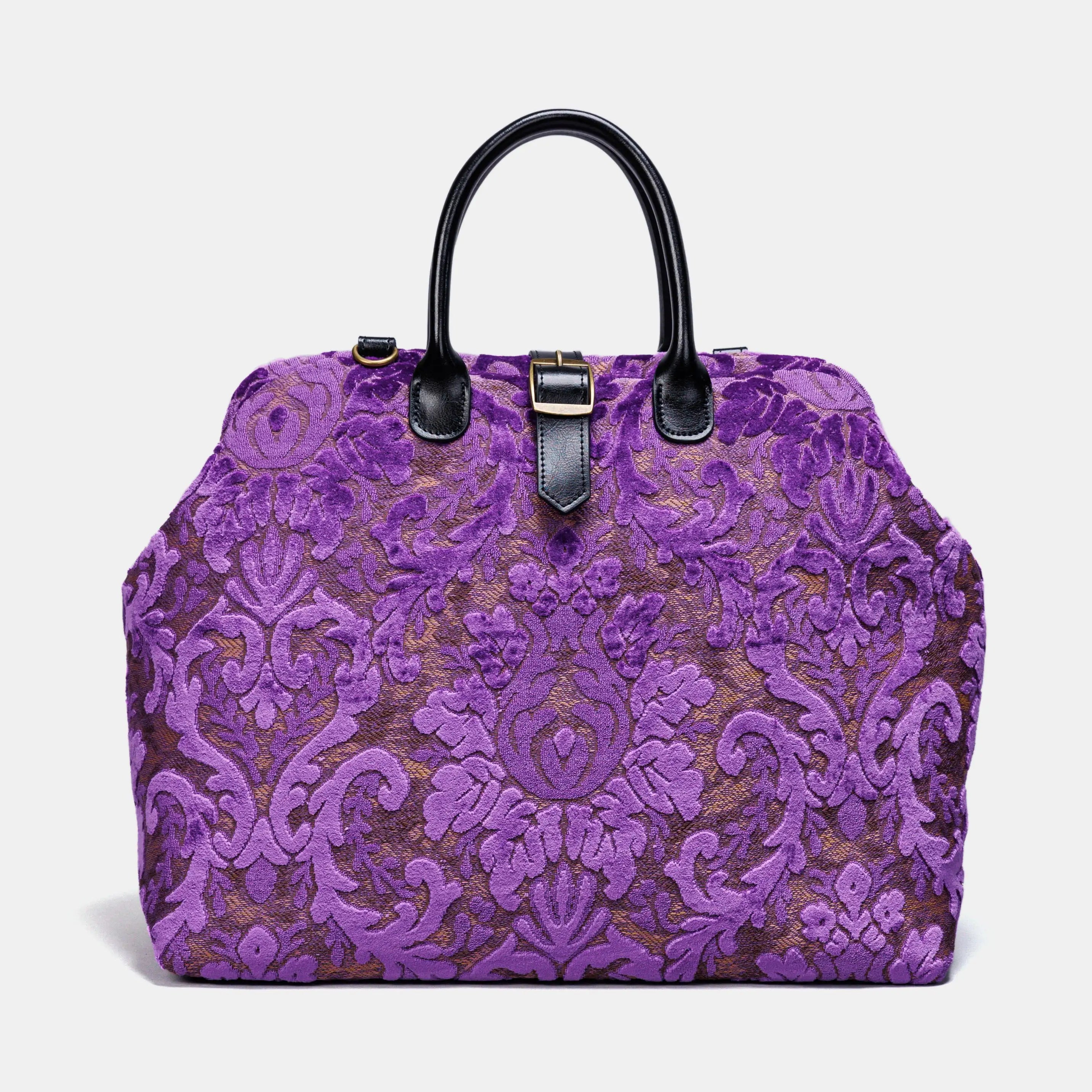 Burnout Velvet Purple Mary Poppins Weekender Carpetbag of America main