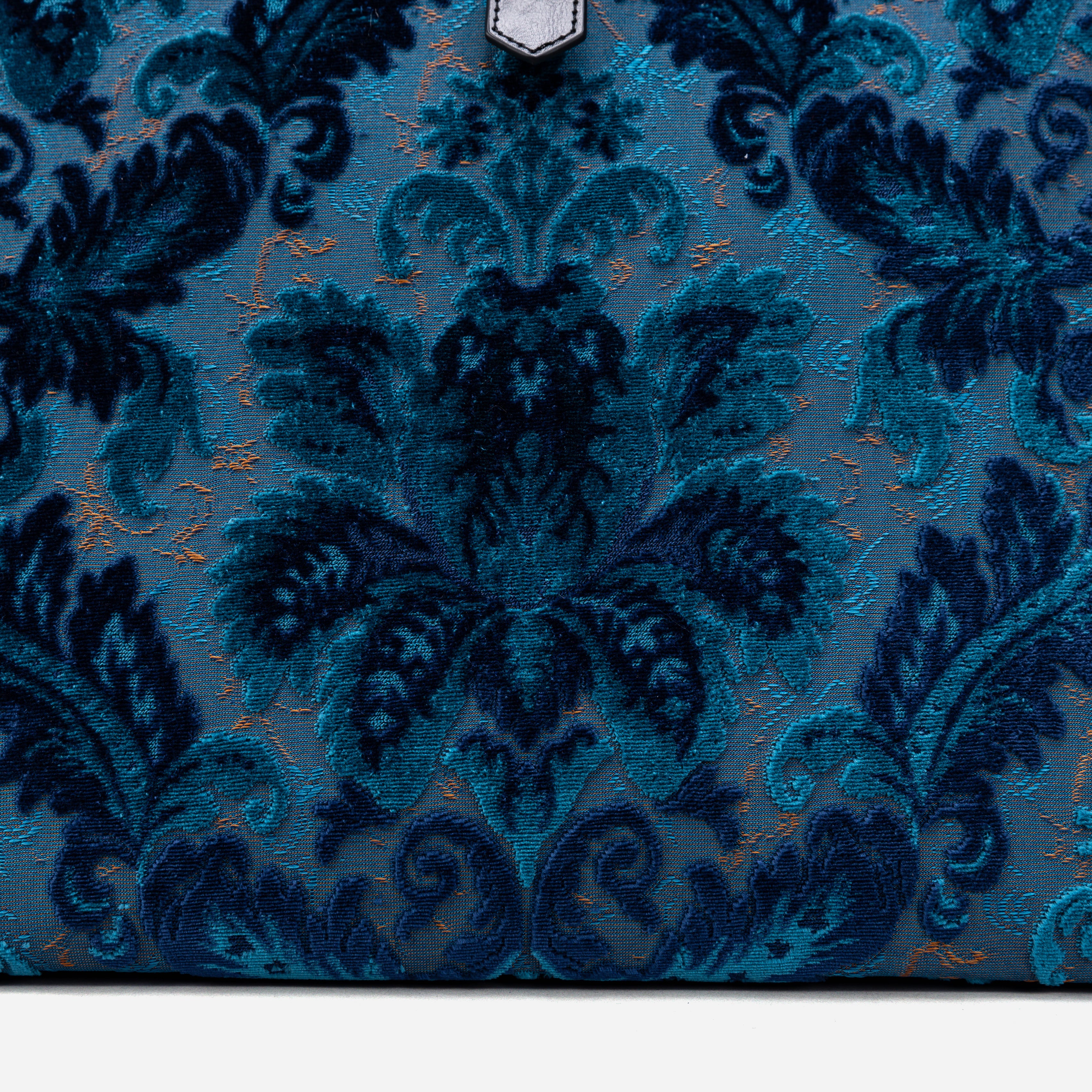 Mary Poppins Carpetbag Revival aqua weekender pattern
