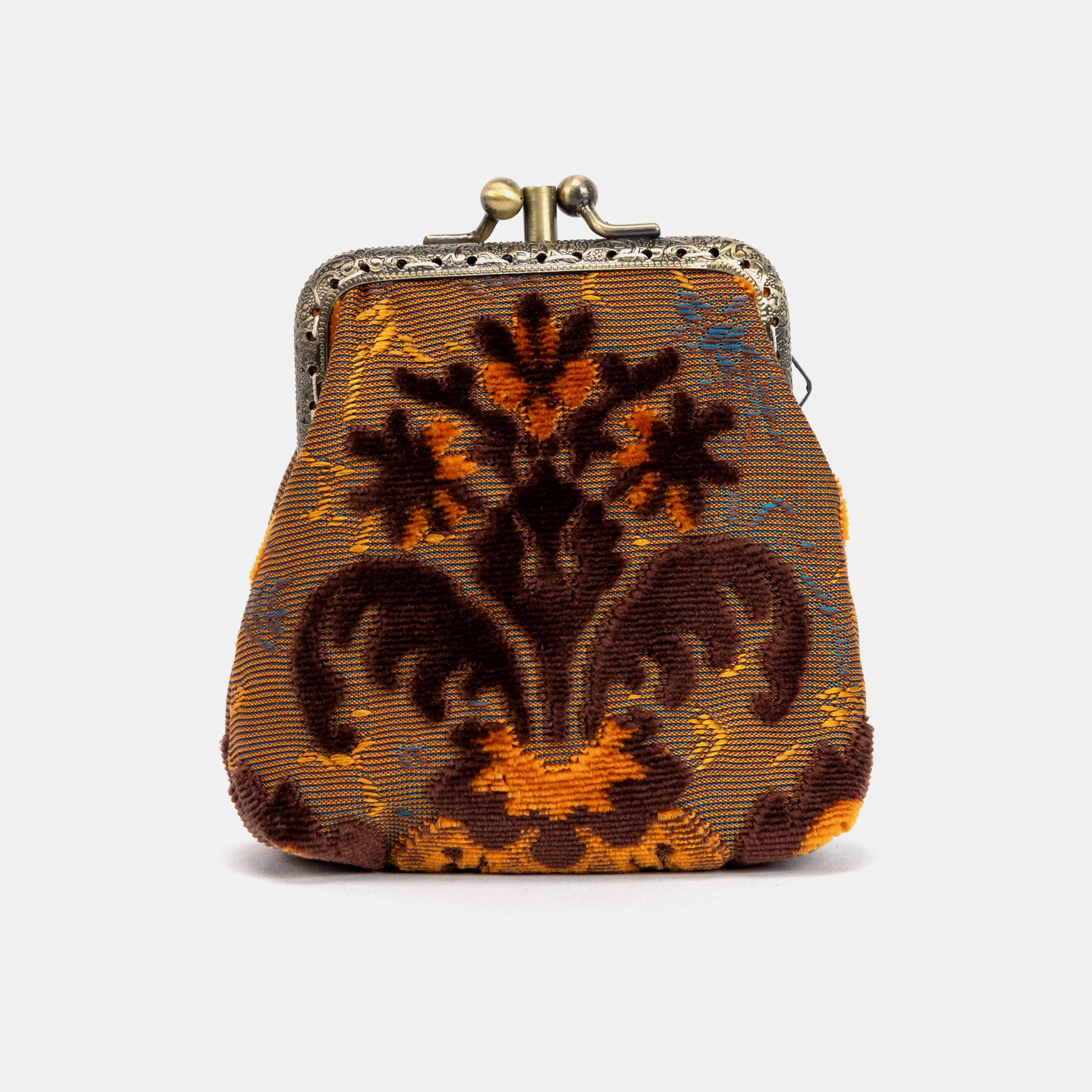 Burnout Velvet Revival Sienna Double Kiss Clasp Coin Purse