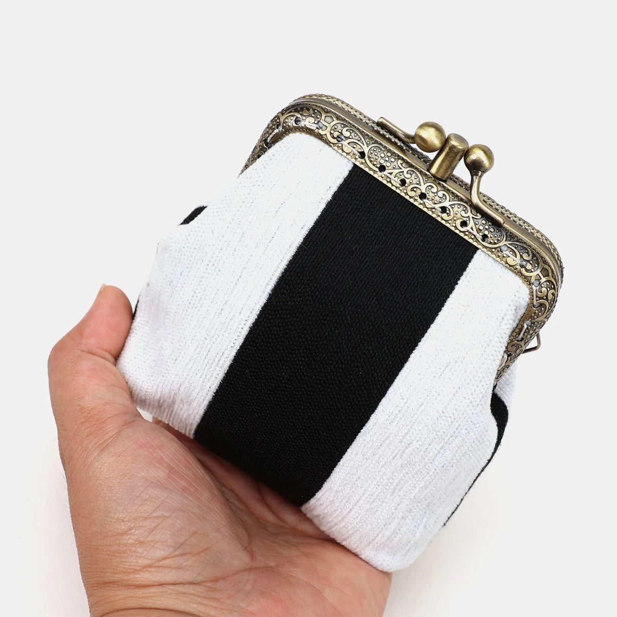 Black & White Beetlejuice Double Kiss Clasp Coin Purse of America main