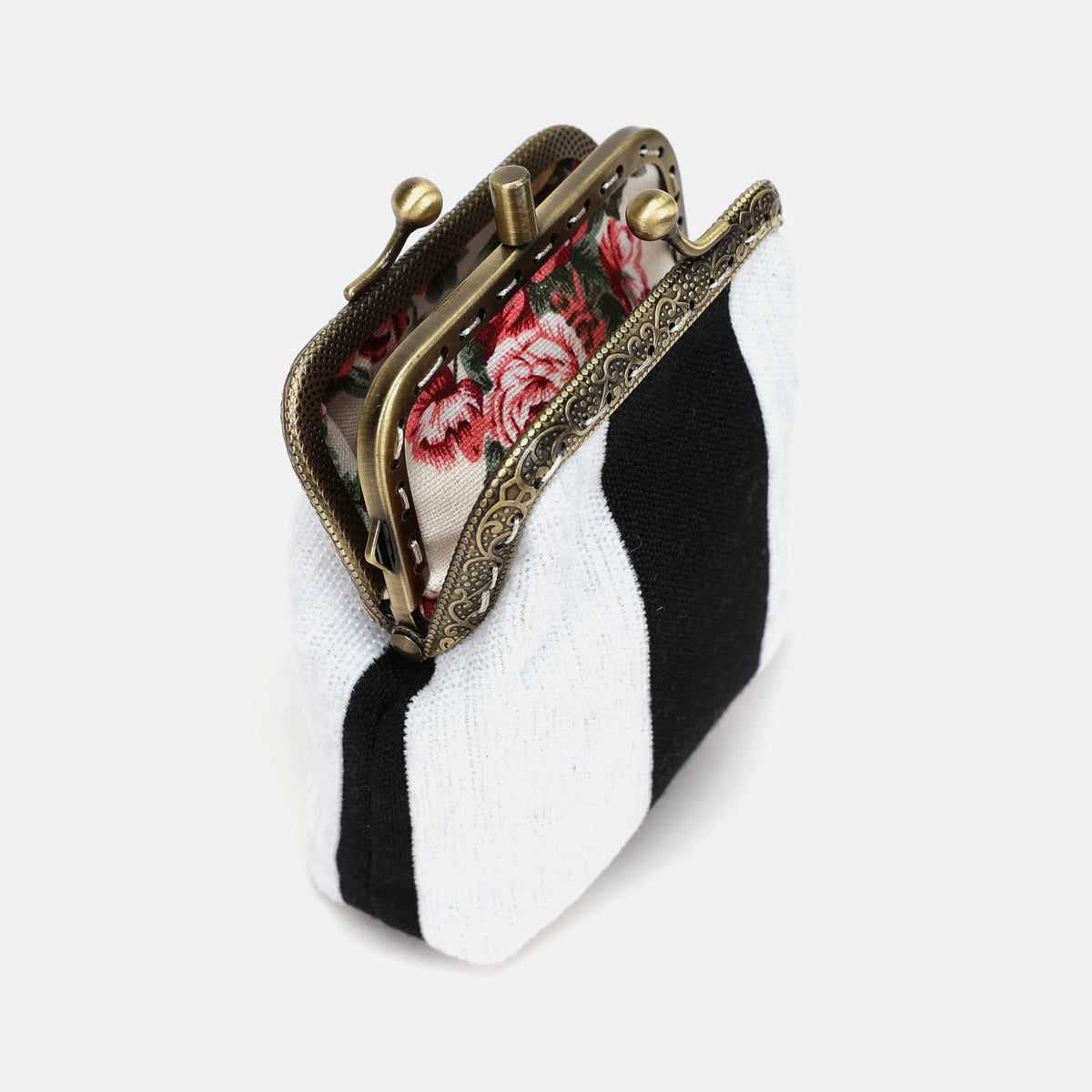 Black & White Beetlejuice Double Kiss Clasp Coin Purse of America stand