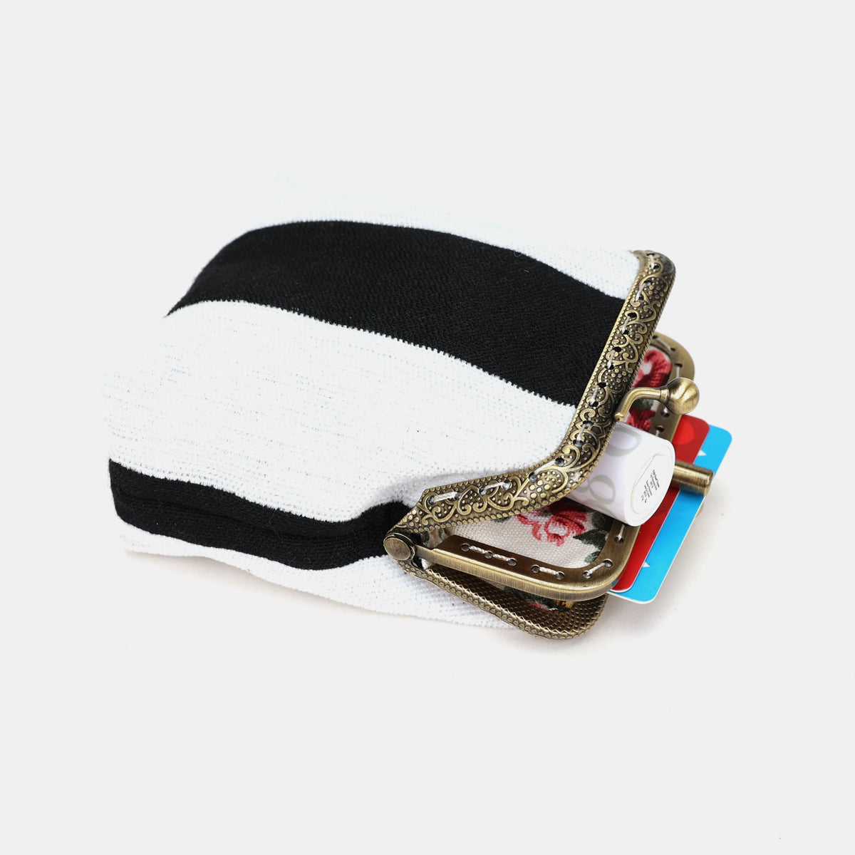 Black & White Beetlejuice Double Kiss Clasp Coin Purse of America side