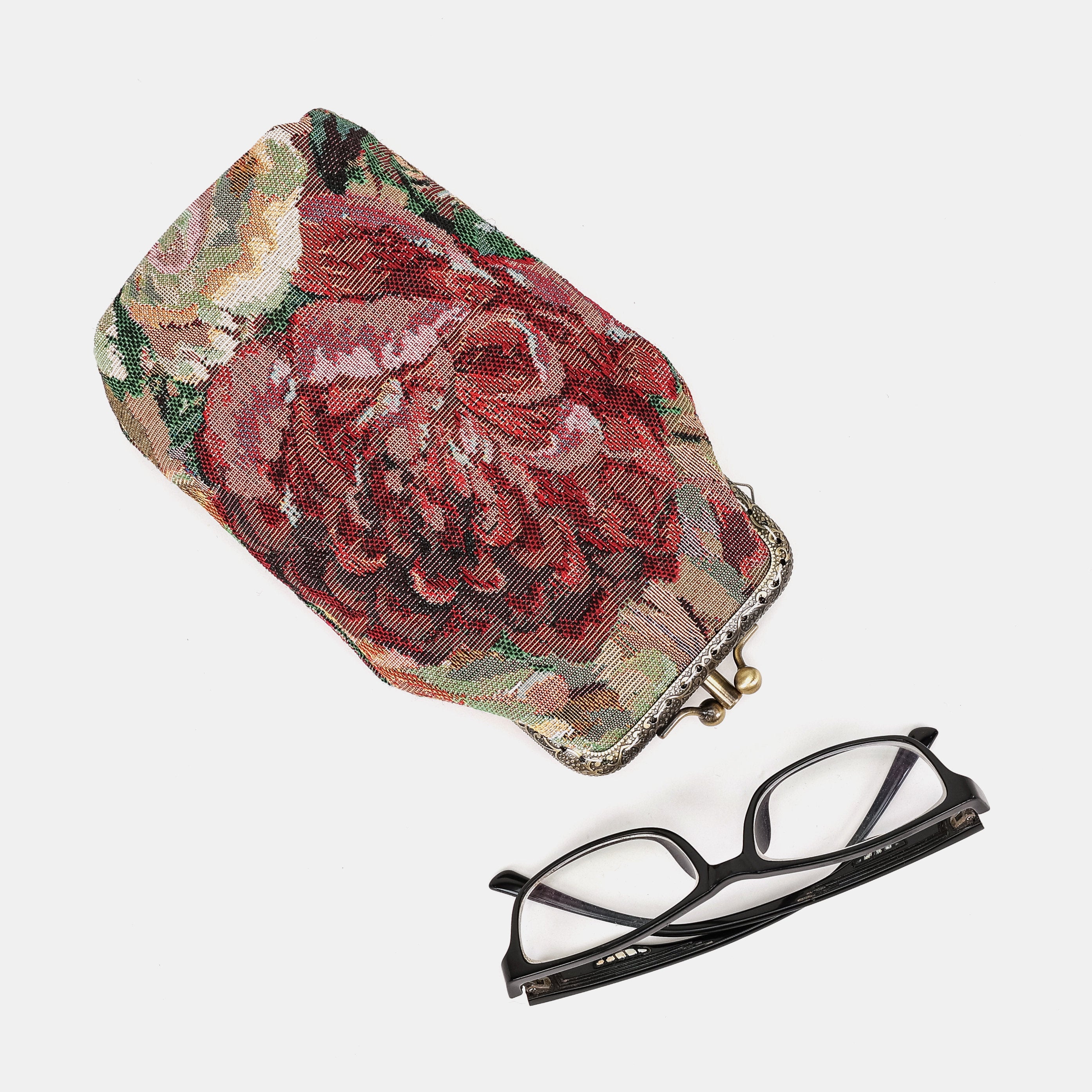 Rose Bush Carpet Eyeglasses Case of America with glasses