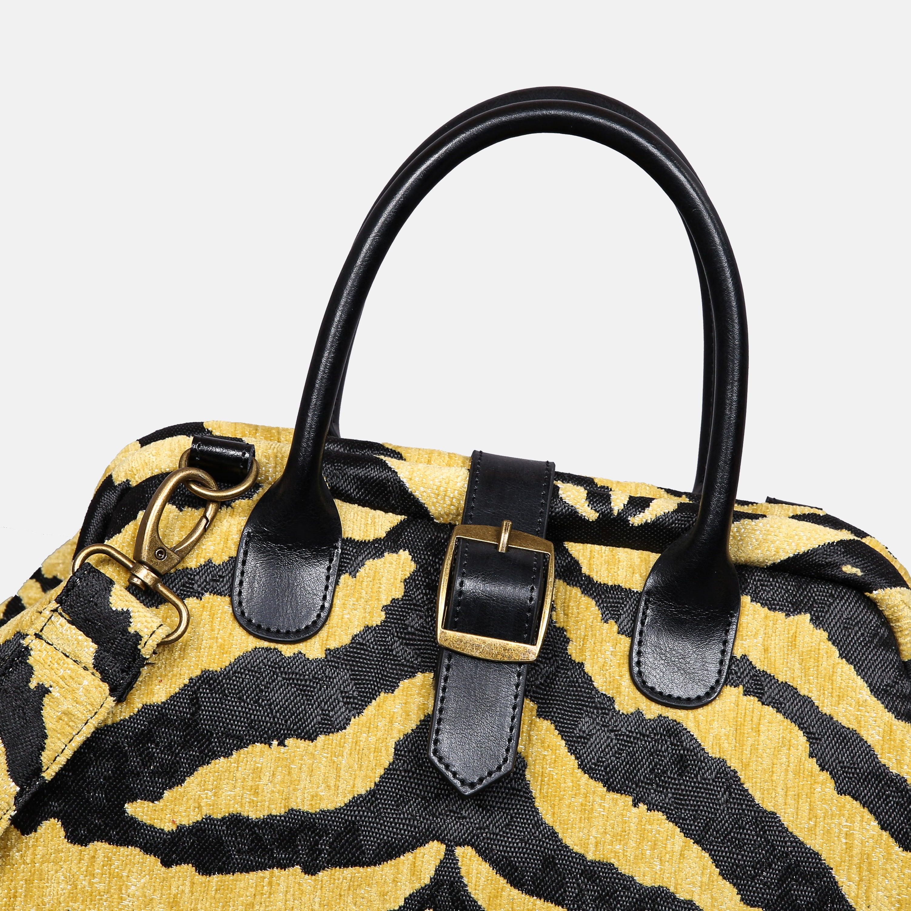 Zebra Daffodil Carpet Handbag Purse carpet bag MCW Handmade-5