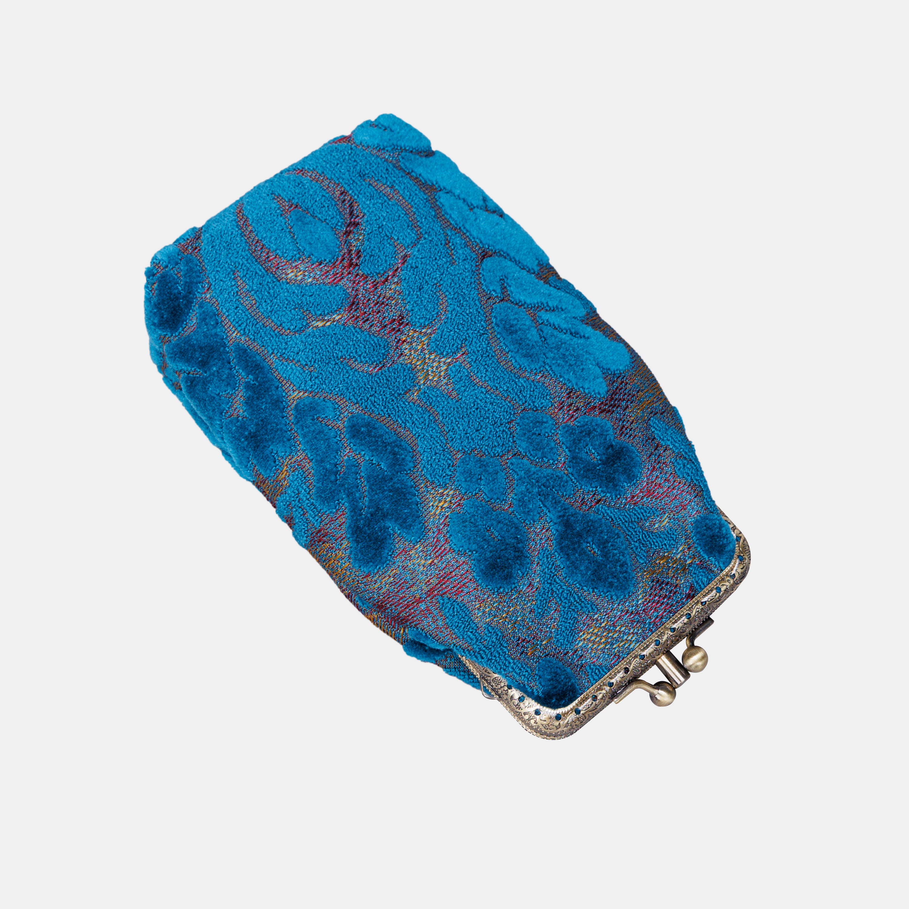 Burnout Velvet Aqua Blue Carpet Eyeglasses Case  MCW Handmade