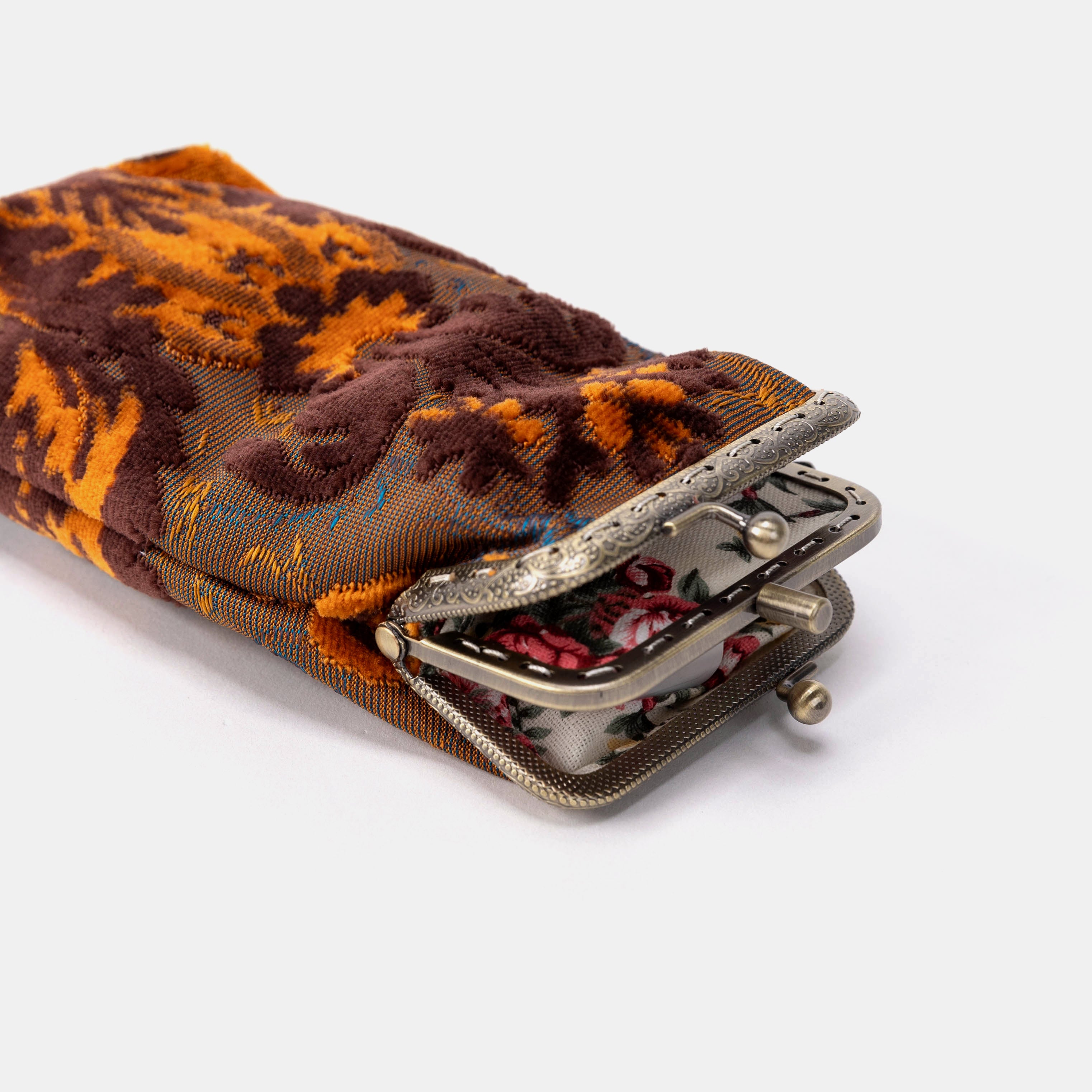 Burnout Velvet Revival Sienna Carpet Eyeglasses Case open mouth