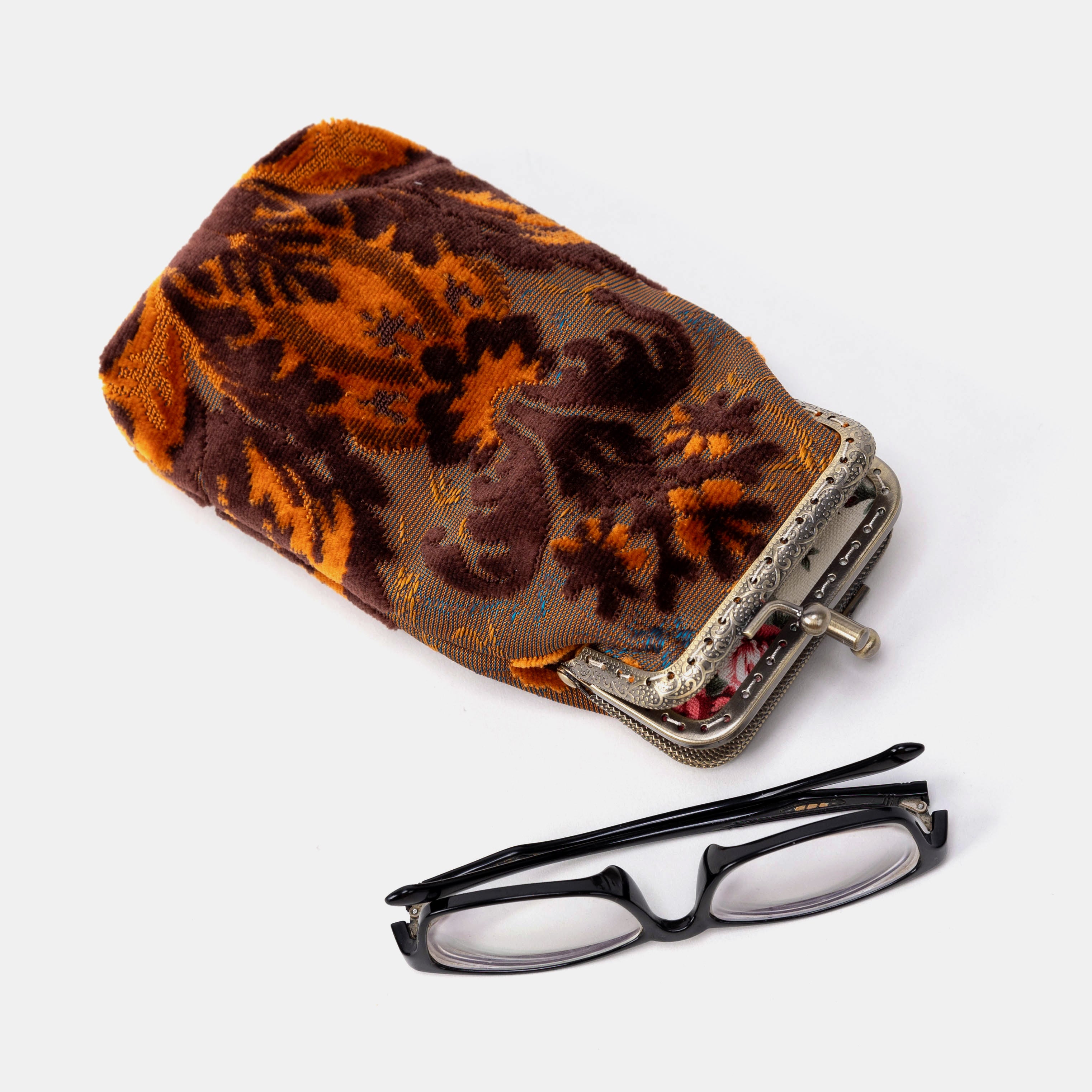 Burnout Velvet Revival Sienna Carpet Eyeglasses Case with 1 glasses