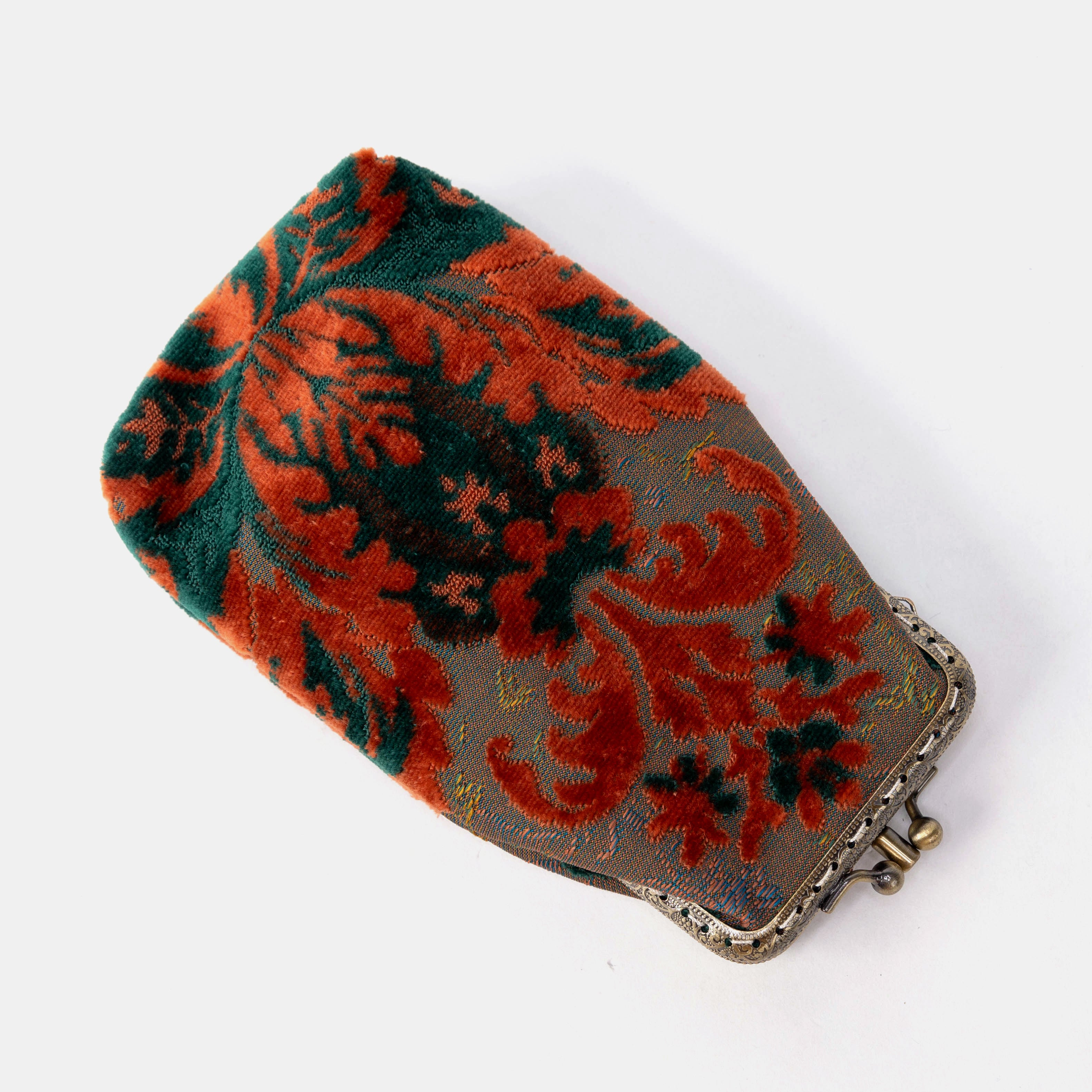 Burnout Velvet Revival Jade Carpet Eyeglasses Case flat lay