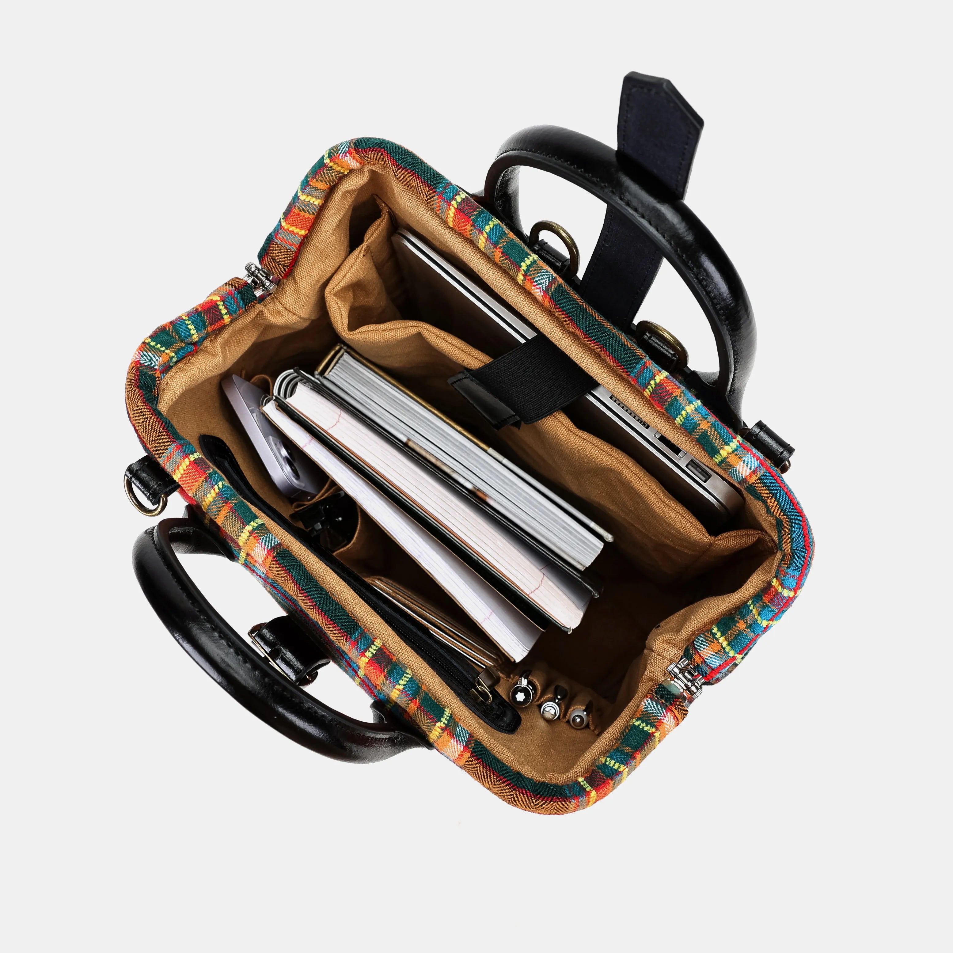 Tartan Stewart Black Carpet Laptop Backpack inside