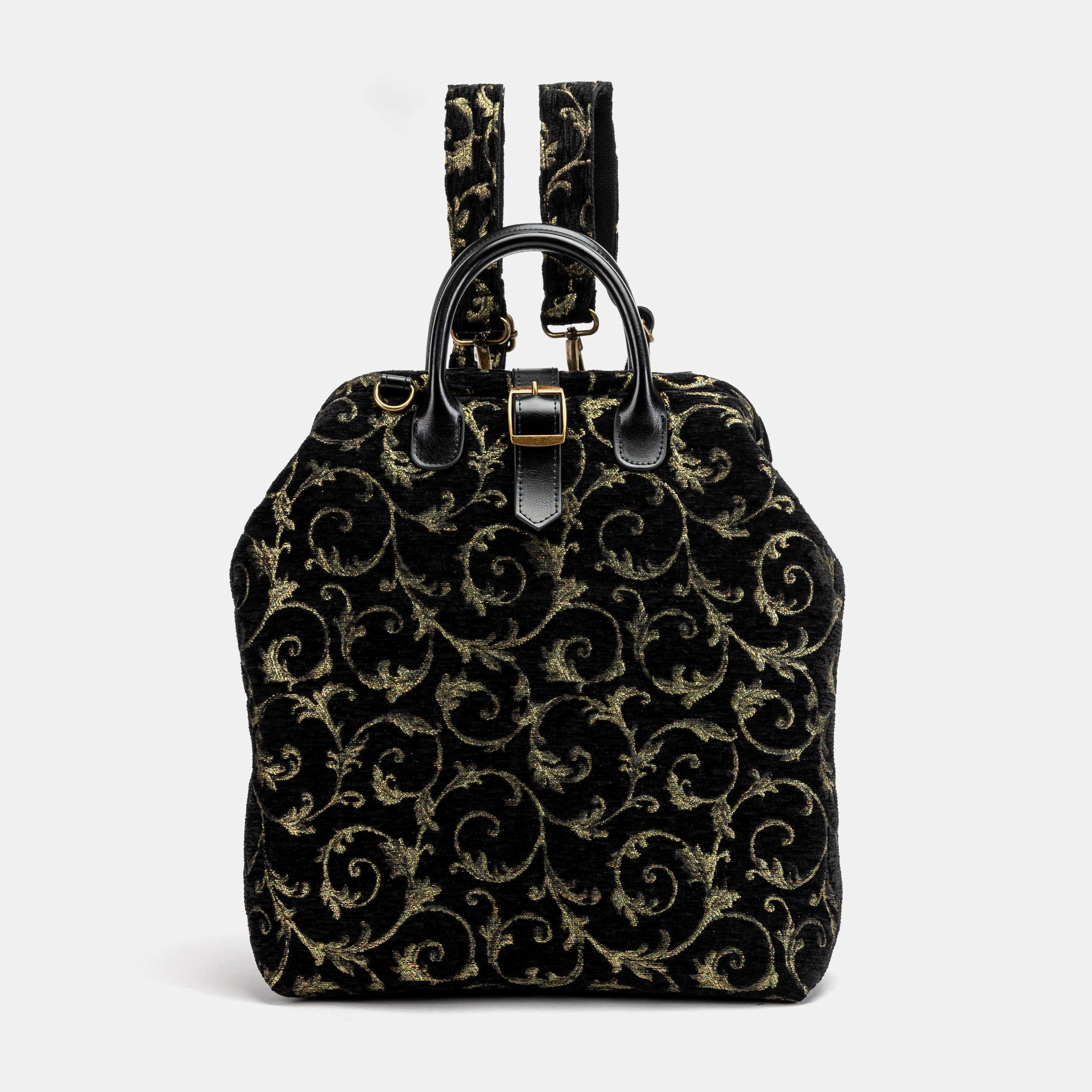 Vintage Scroll Black/Green Carpet Laptop Backpack of America main