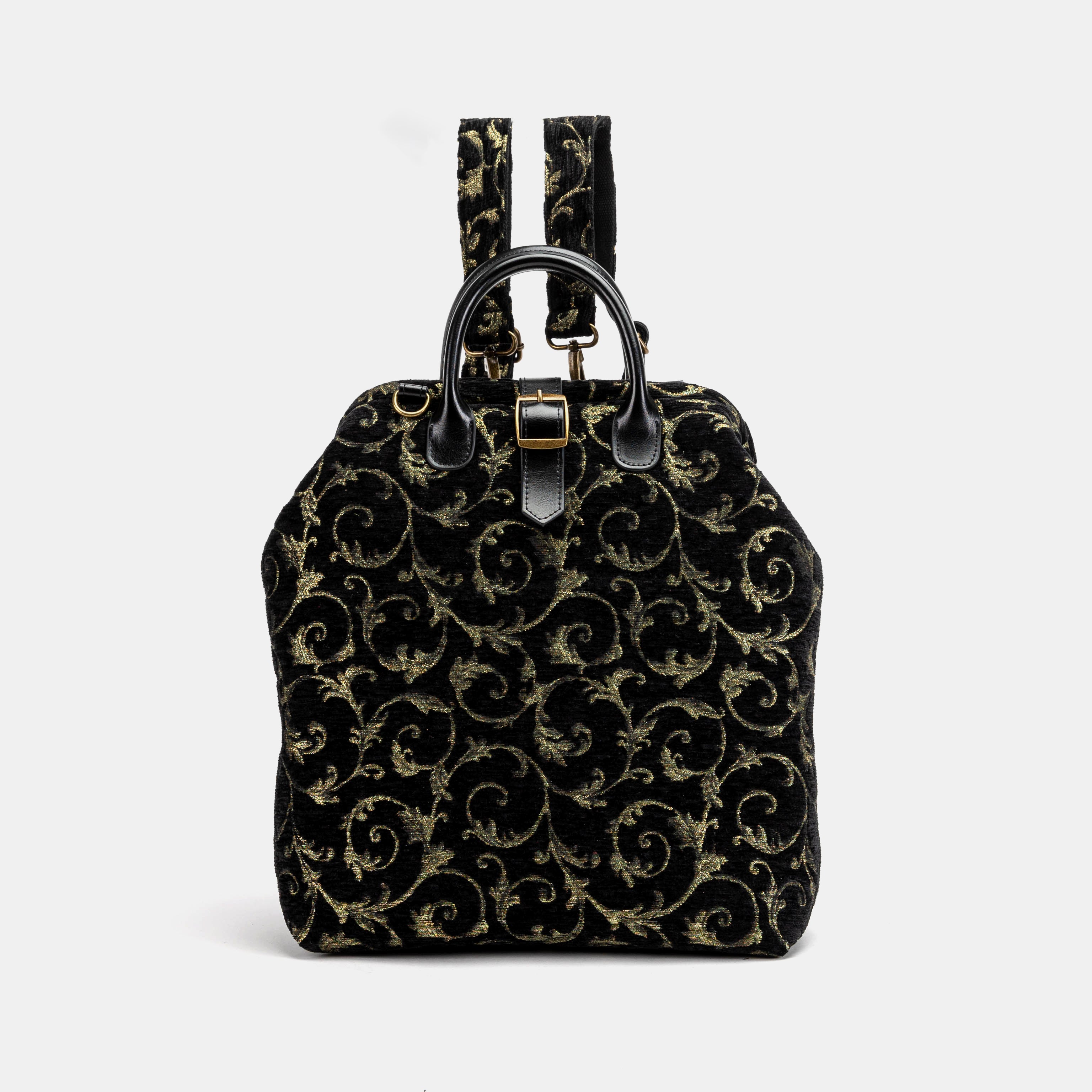 Vintage Scroll Black/Green Carpet Laptop Backpack of America main