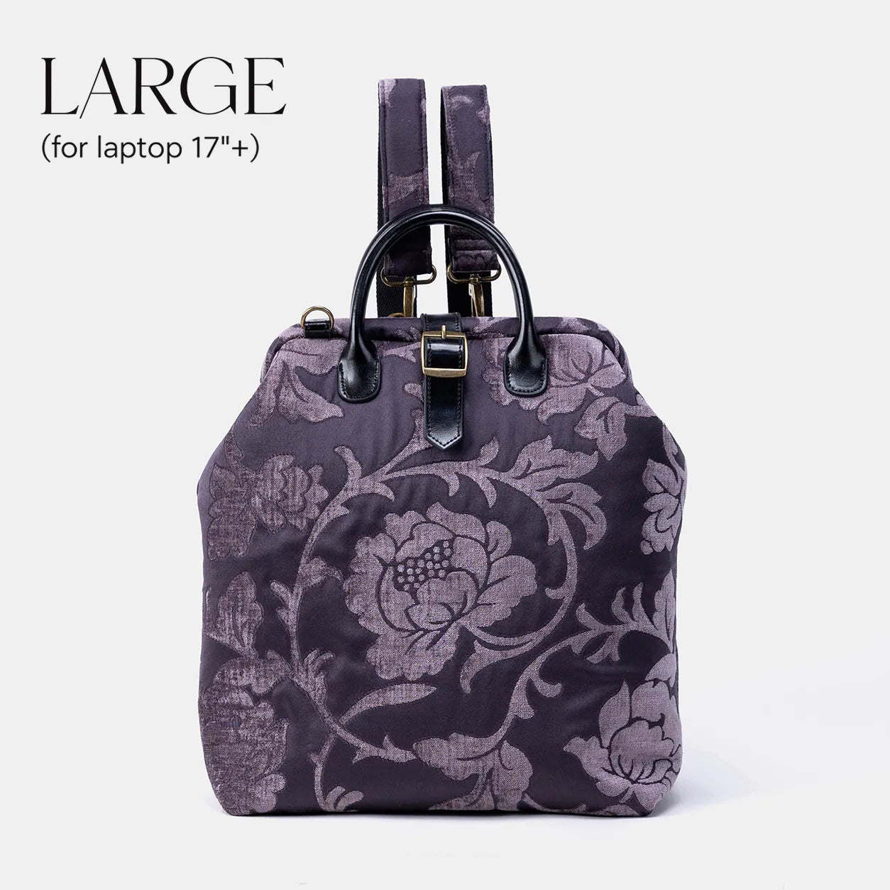 Floral Brocade Purple Carpet Large Laptop Backpack of America main