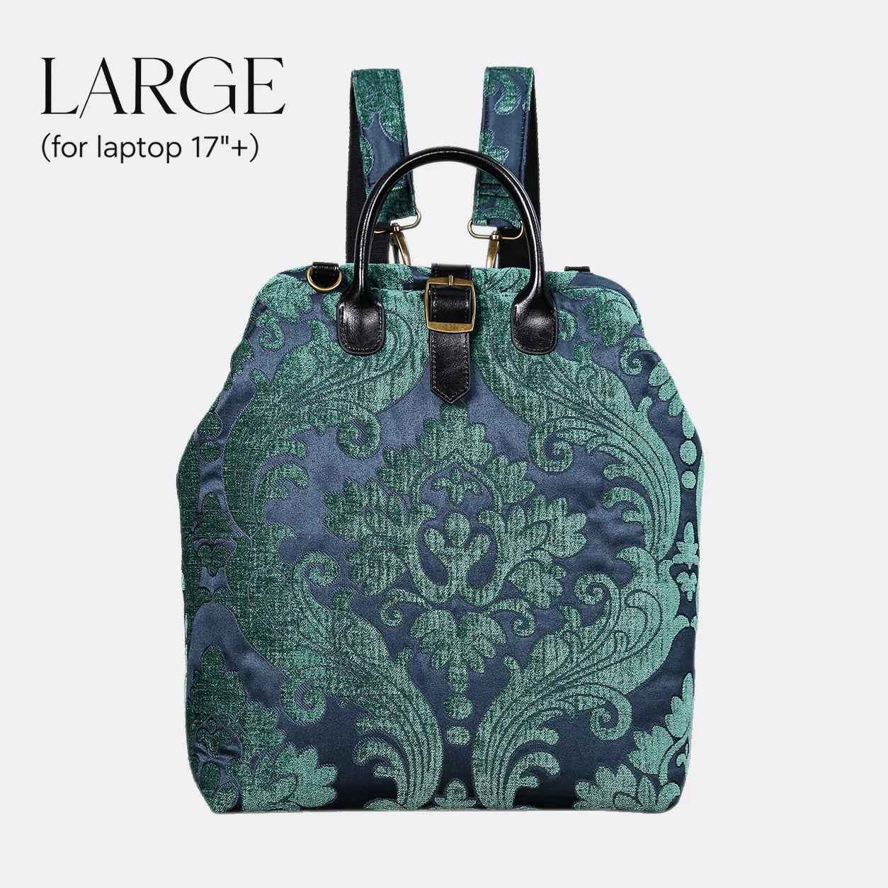 Queen Hunter Green Carpet Large Laptop Backpack Carpetbag of America main