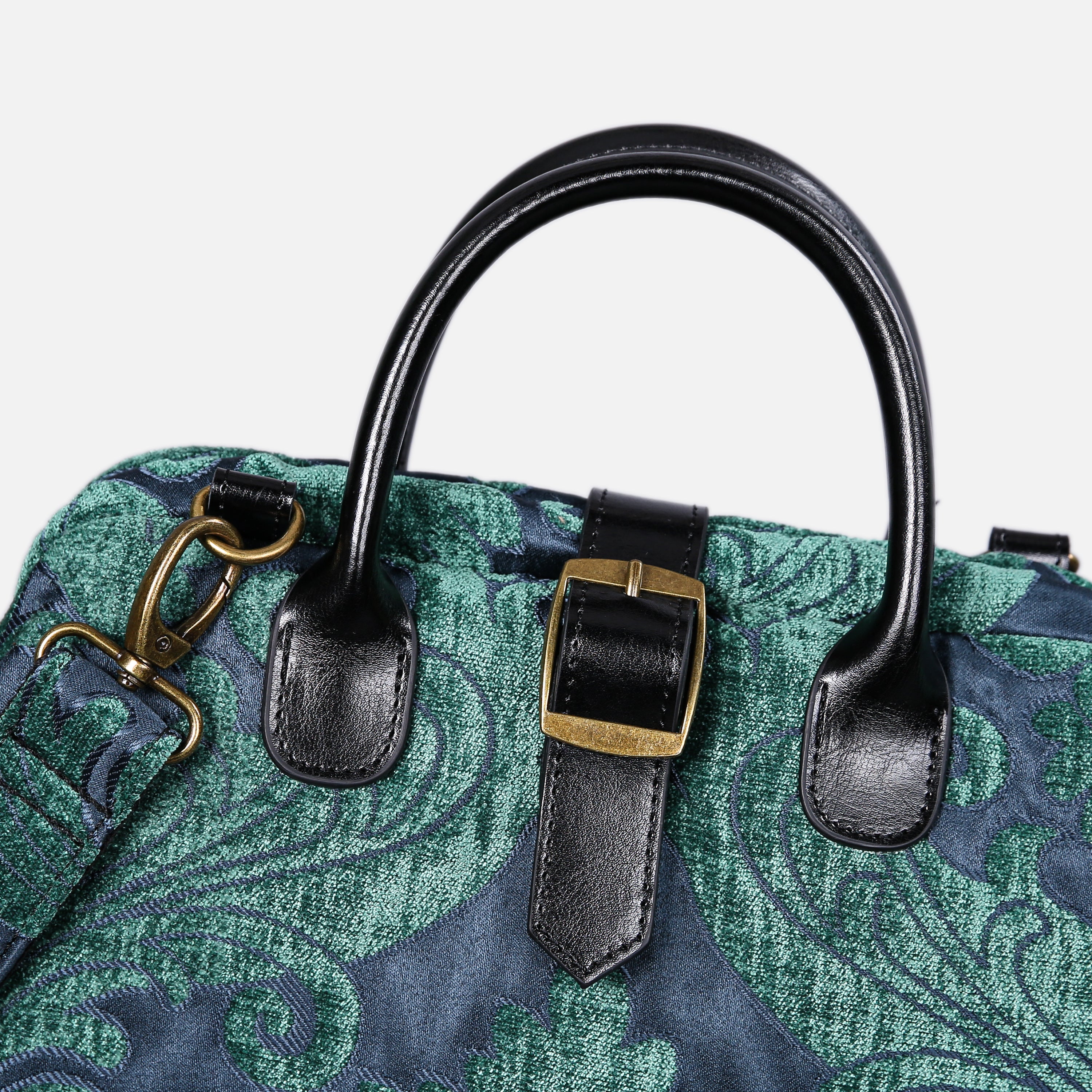 Queen Hunter Green Carpet Laptop Backpack buckle