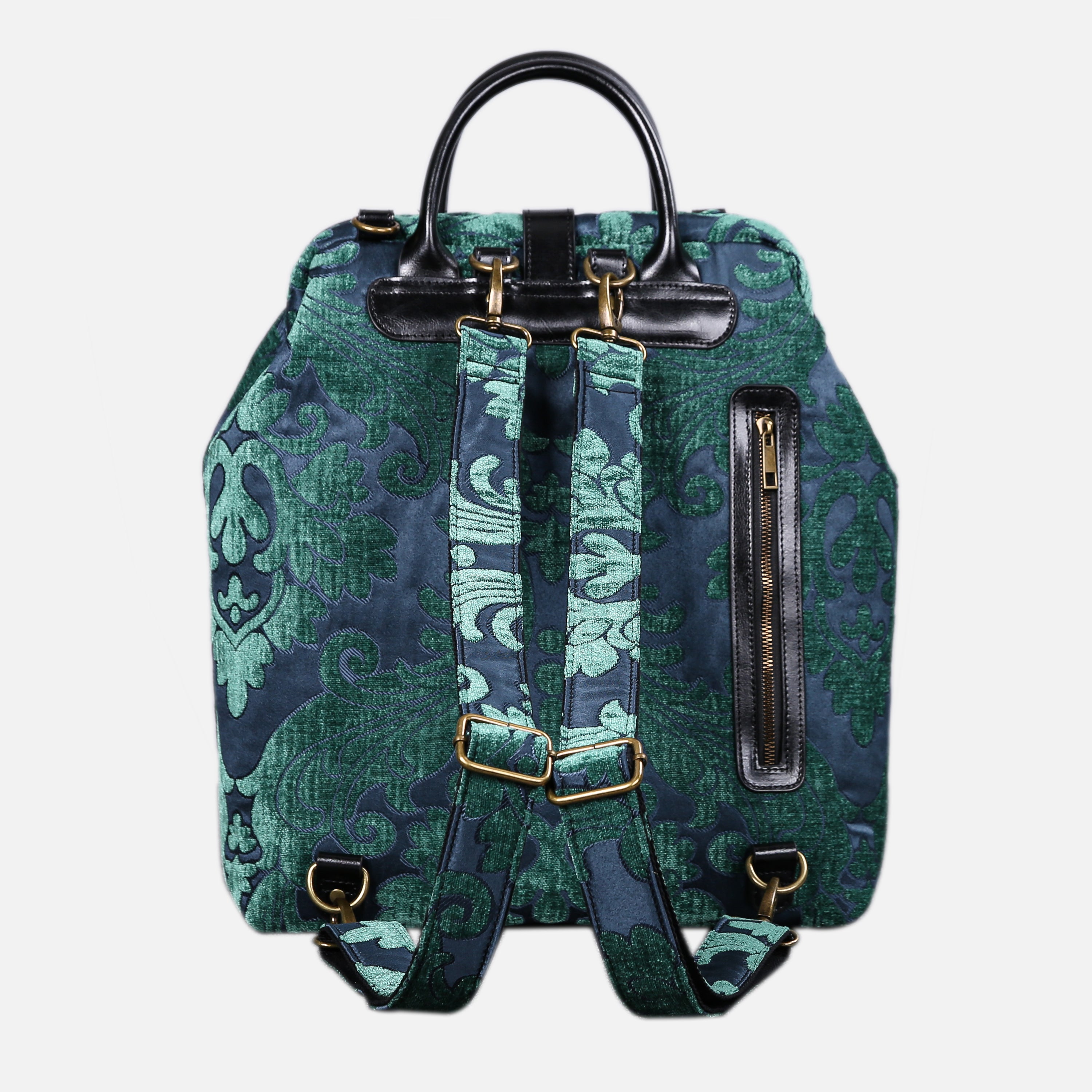 Queen Hunter Green Carpet Laptop Backpack back