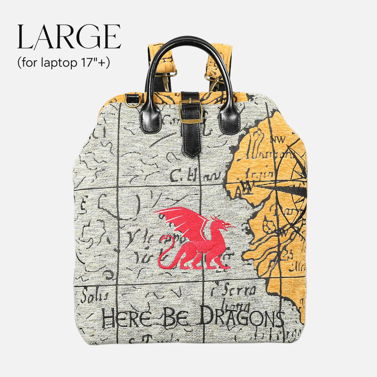 Here Be Dragons Carpet Large Laptop Backpack Carpetbag of America main