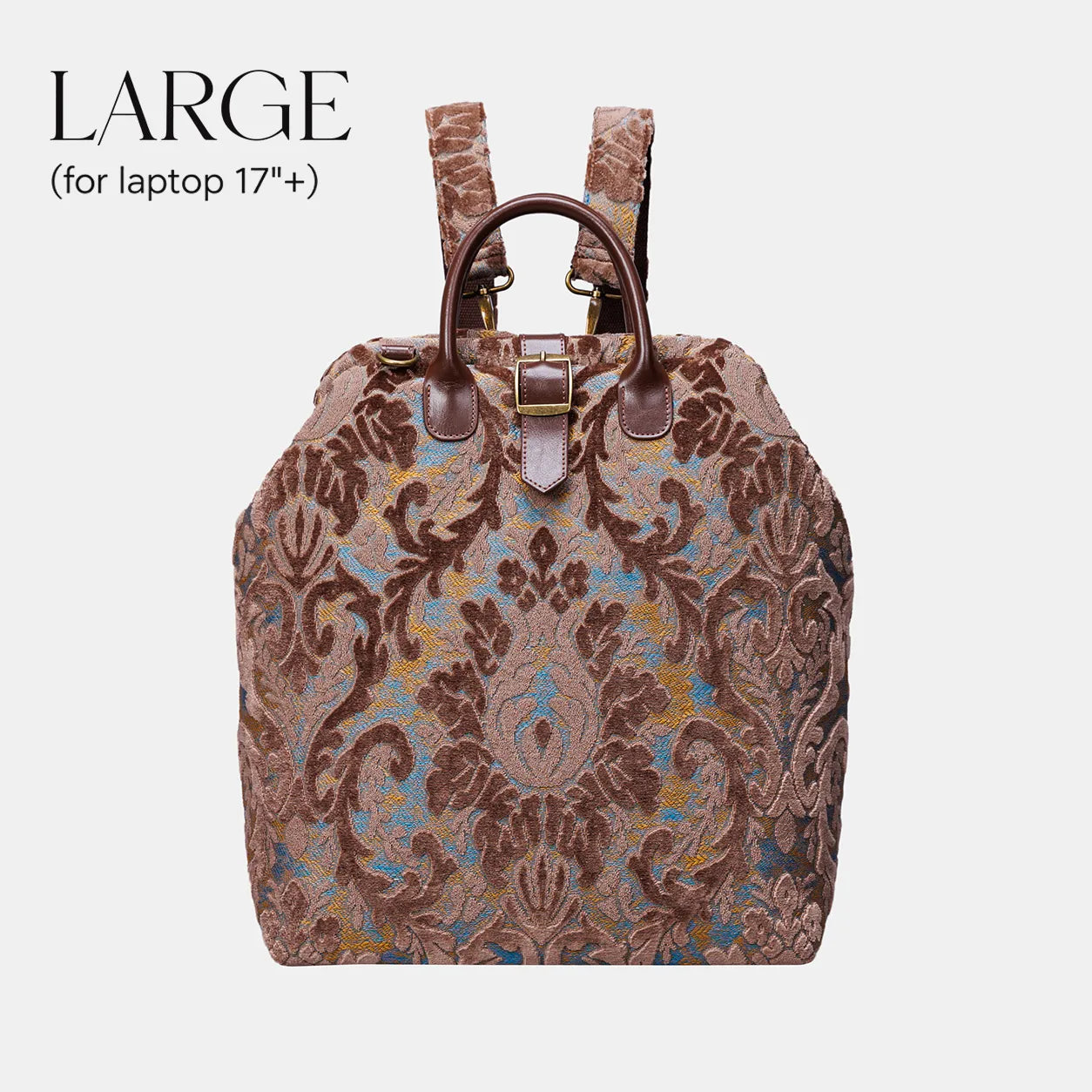 Burnout Velvet Camel Carpet Large Laptop Backpack Carpetbag of America main