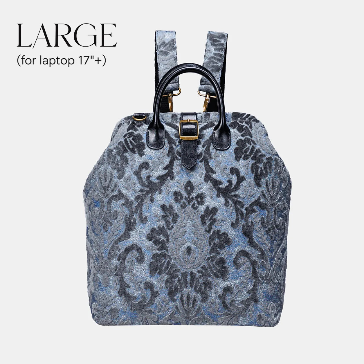 Burnout Velvet Steel Blue Carpet Large Laptop Backpack of America main
