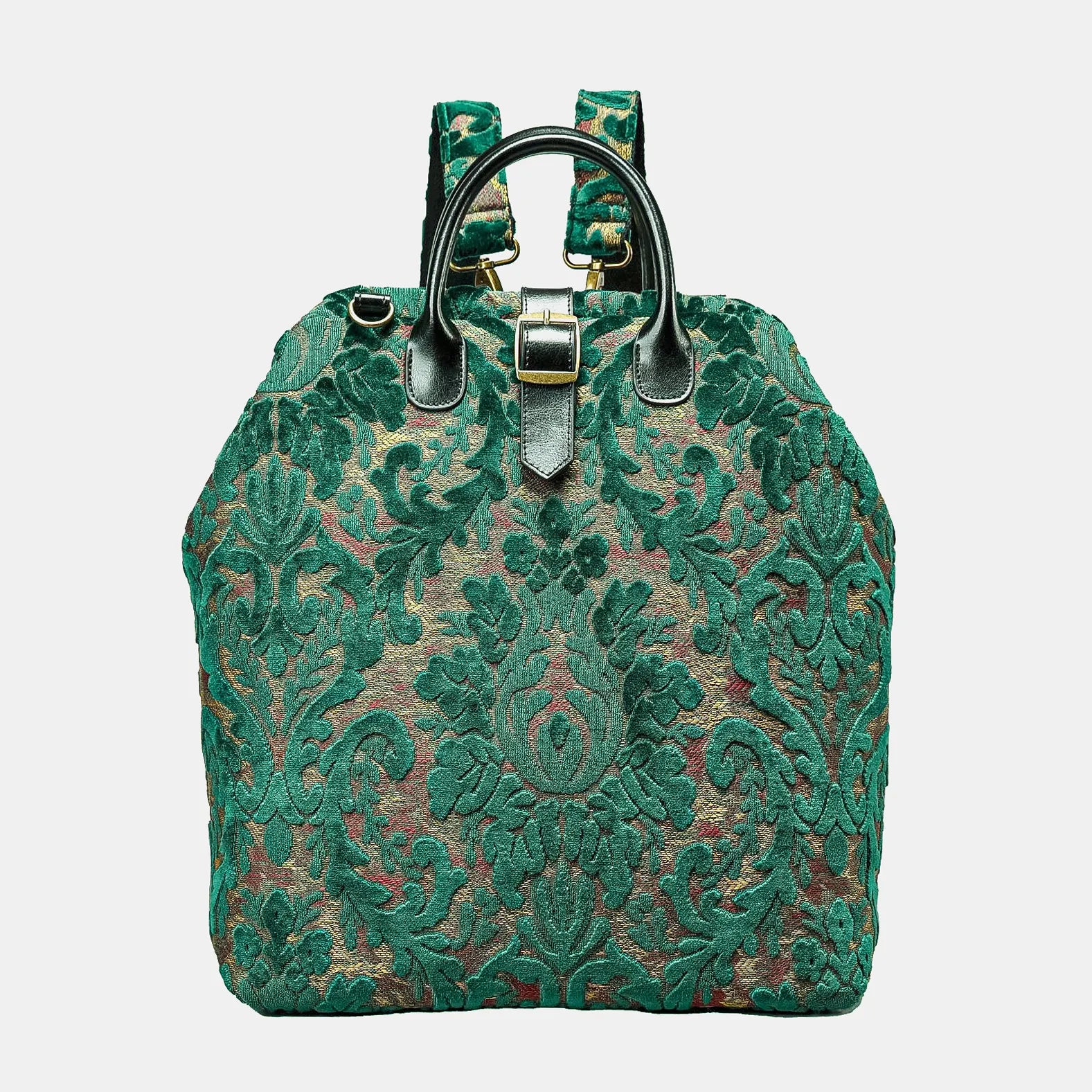 Burnout Velvet Jade Green Carpet Laptop Backpack of America main