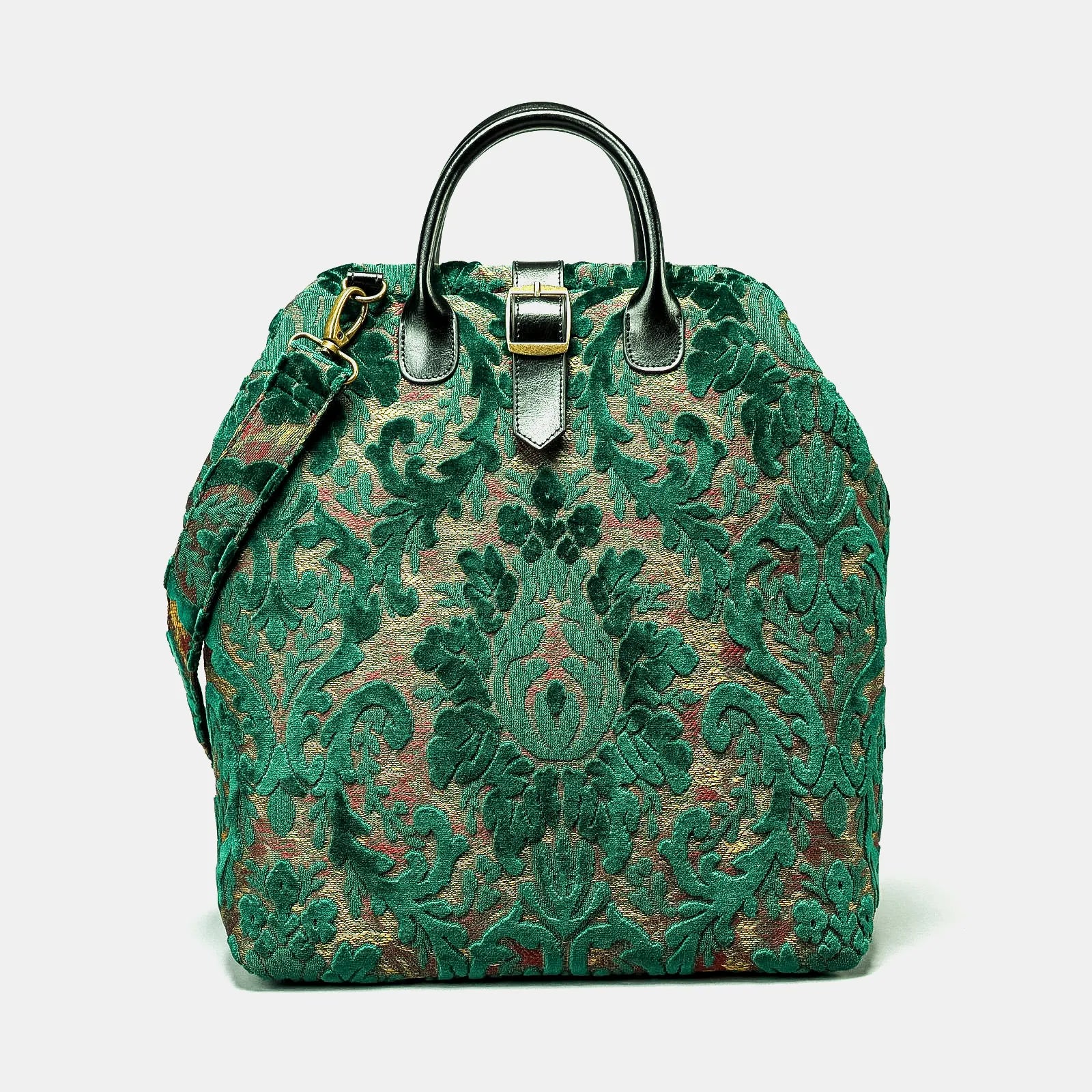 Burnout Velvet Jade Green Carpet Laptop Backpack of America front