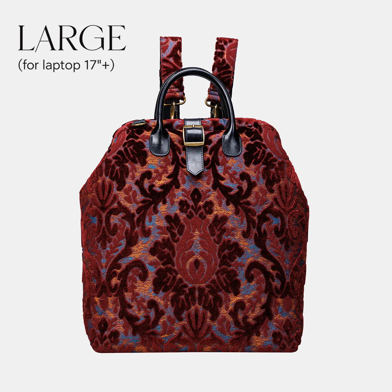 Burnout Velvet Wine Carpet Large Laptop Backpack Carpetbag of America main