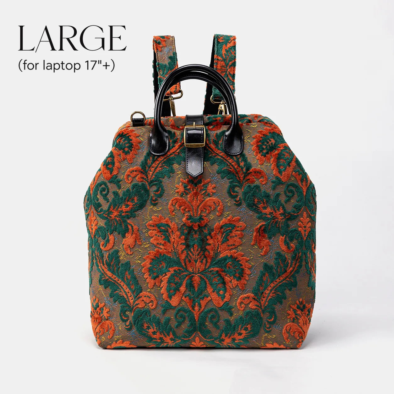 Burnout Velvet Revival Jade Carpet Large Laptop Backpack of America main